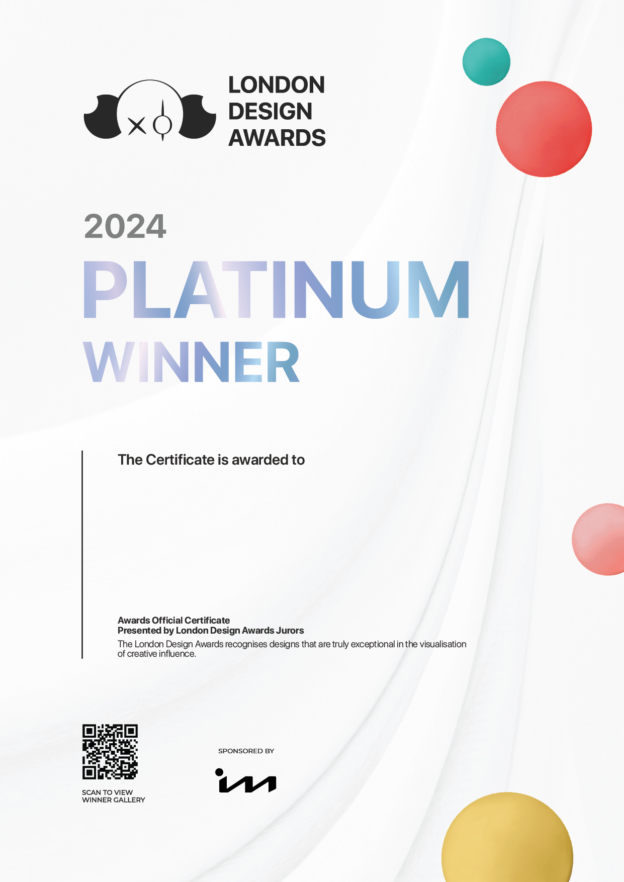 2024 London Design Certificates