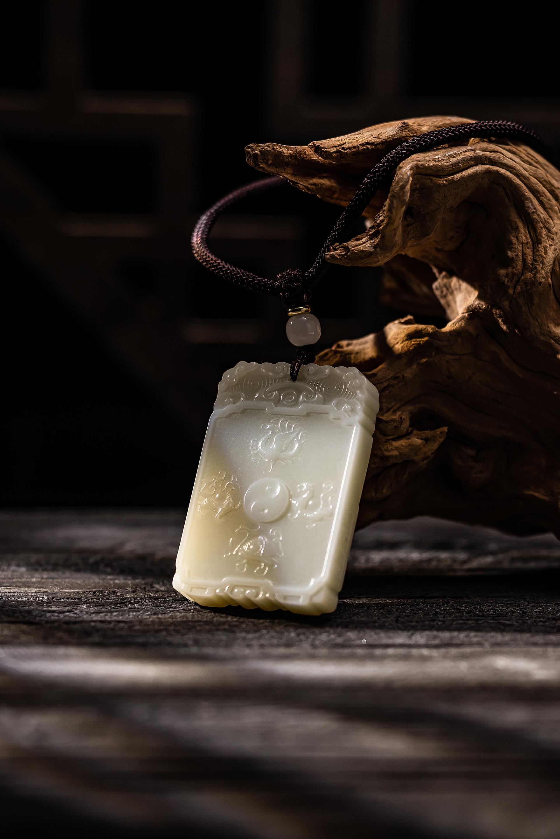 London Design Awards Winner - Eastern Auspice · Energy Zigang-style Jade Plaque