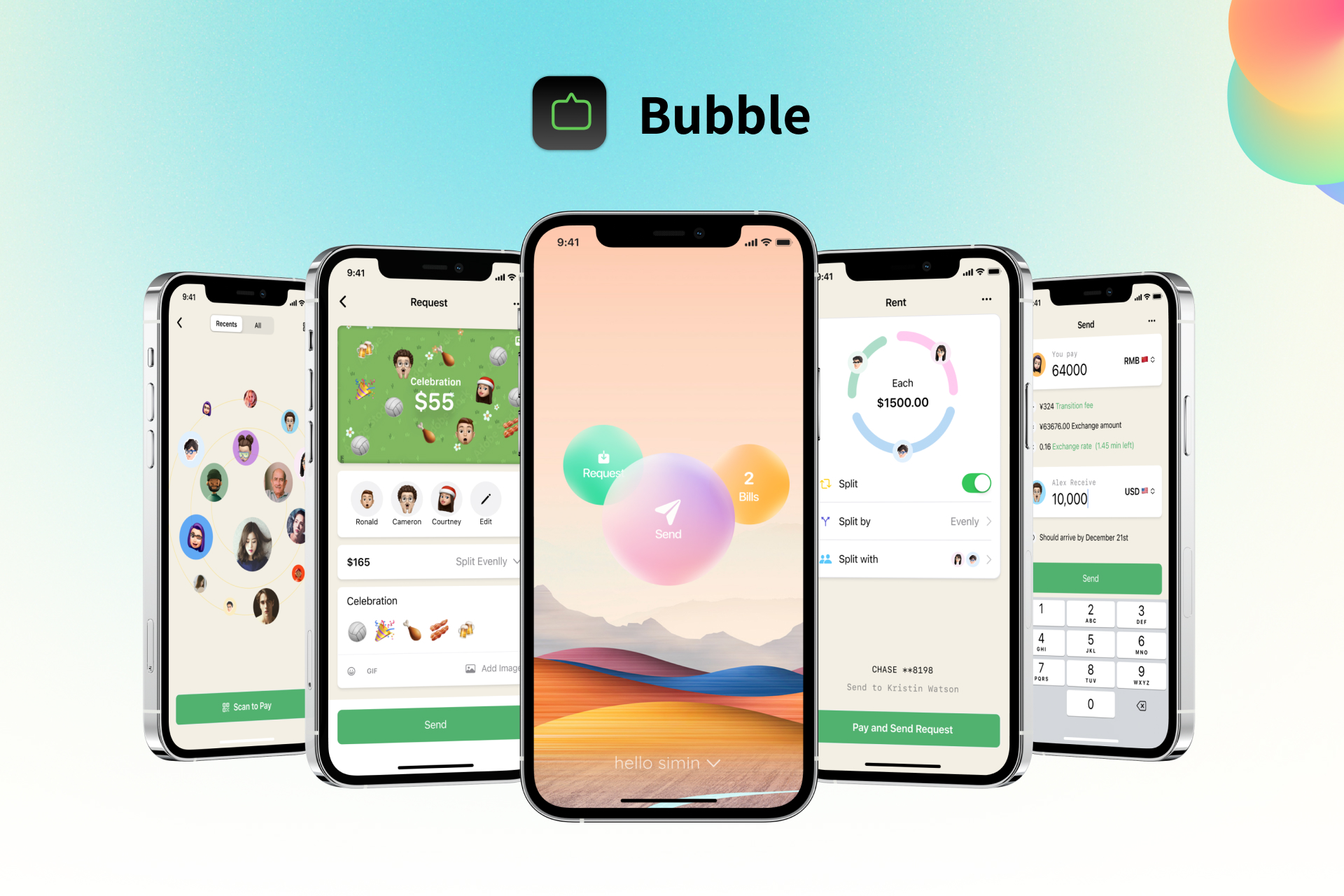 London Design Awards Winner - Bubble - Finance app for Friends