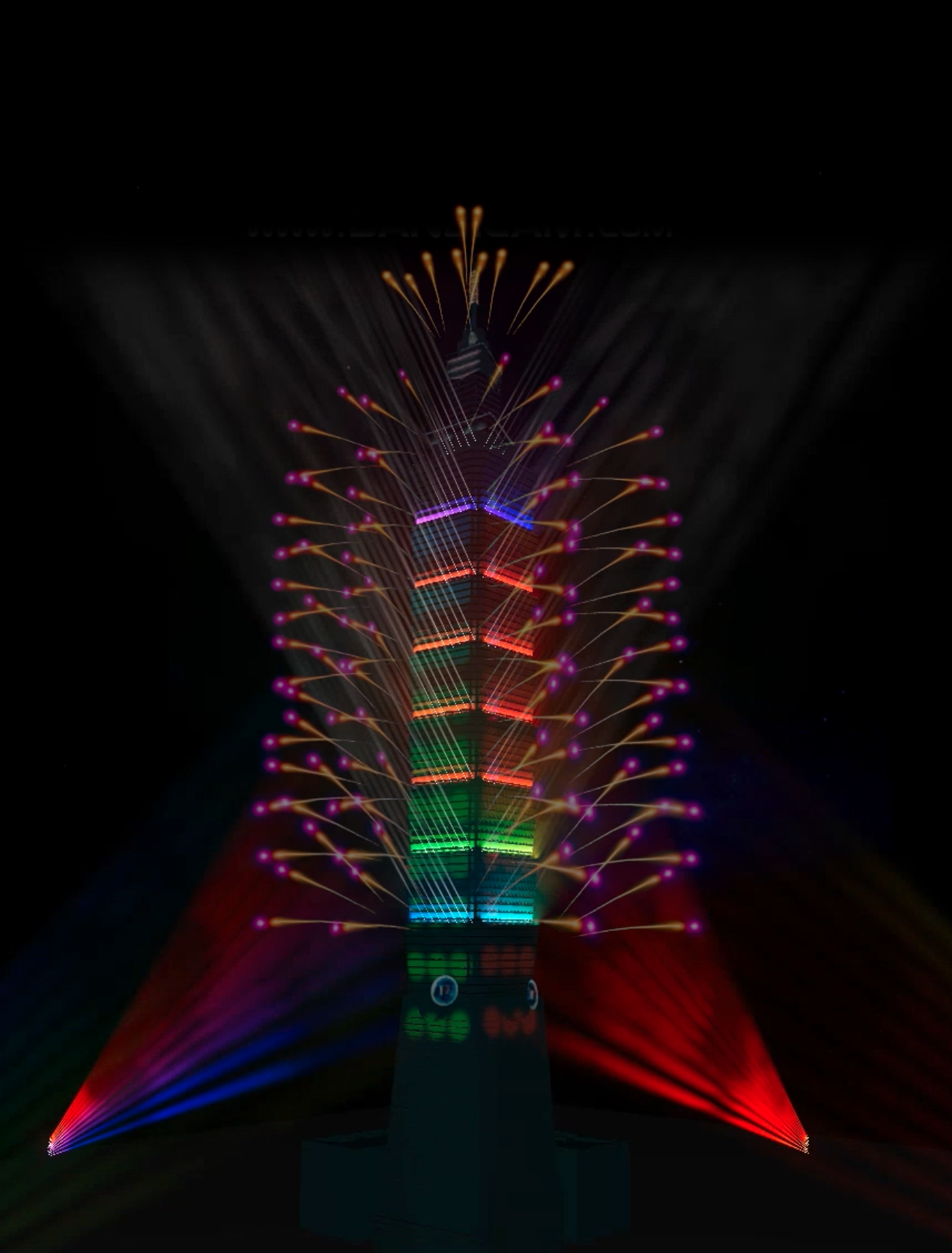 London Design Awards Winner - 2022-23 Taipei 101 multi-media firework show