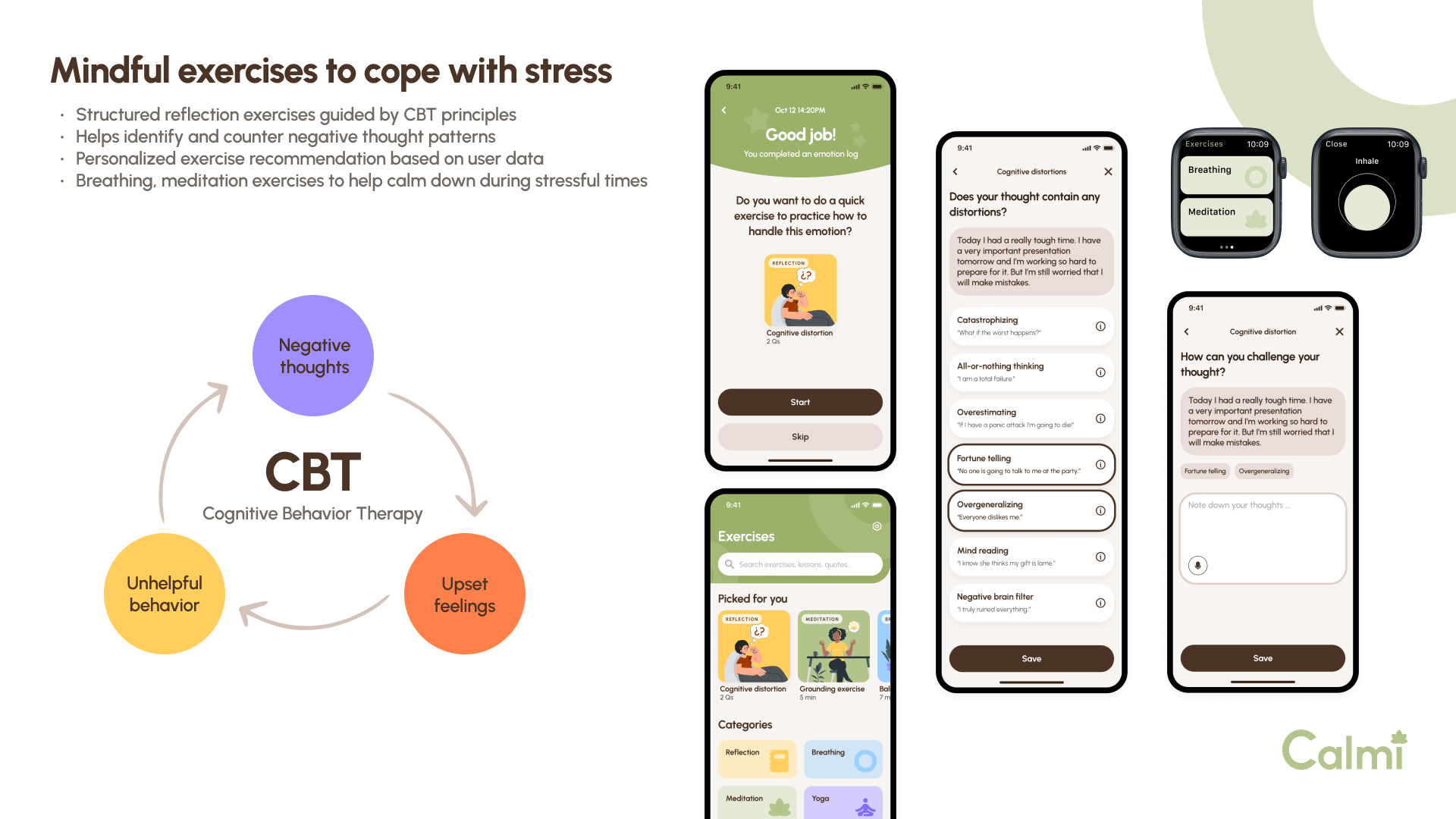 London Design Awards Winner - Calmi - Stress tracking and management companion