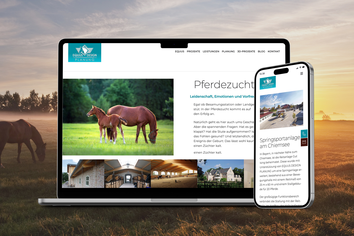 London Design Awards Winner - Website for a planning office for equestrian facilities