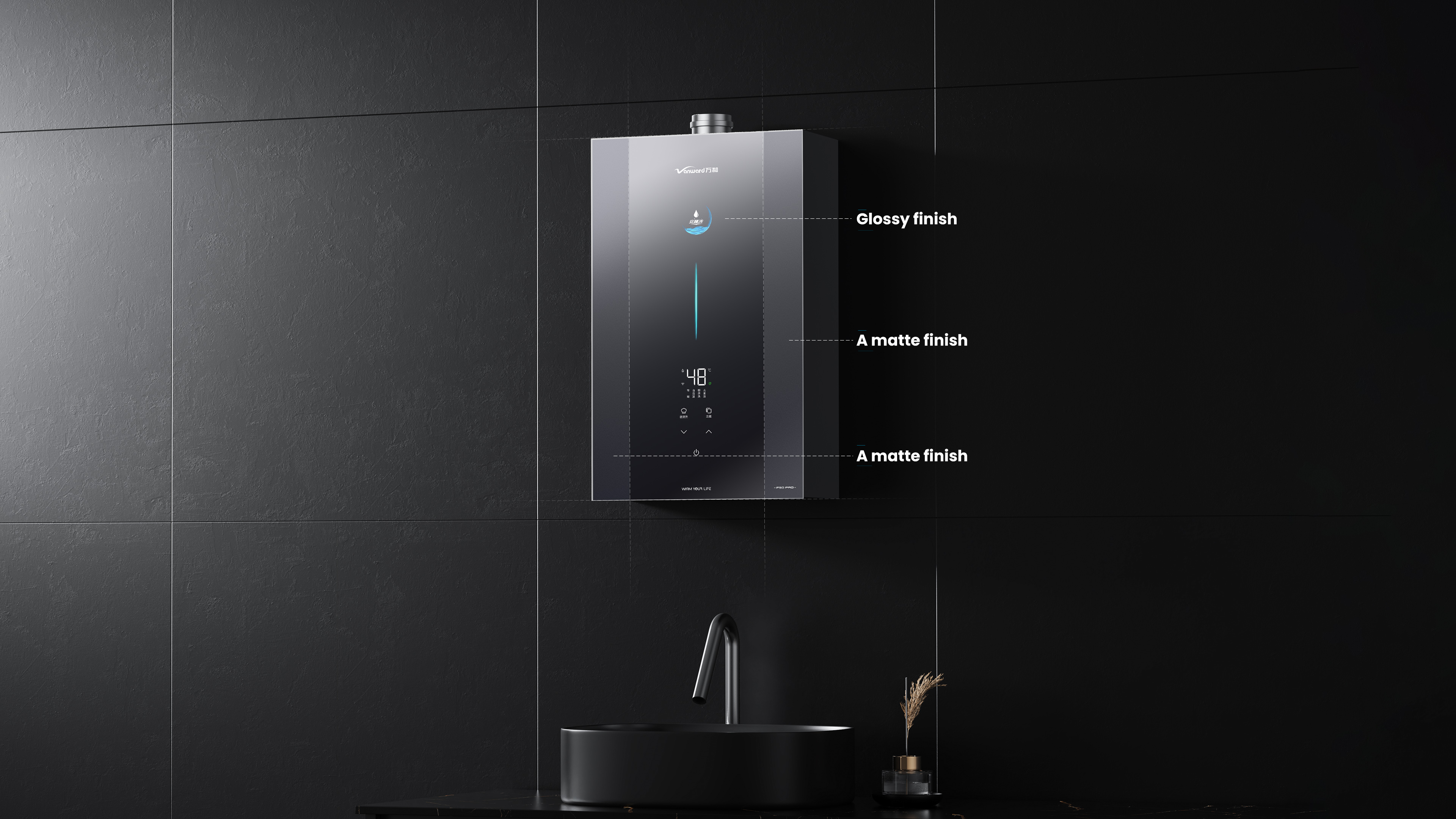 London Design Awards Winner - Vanward Light Feather Series - Silent Gas Water Heater