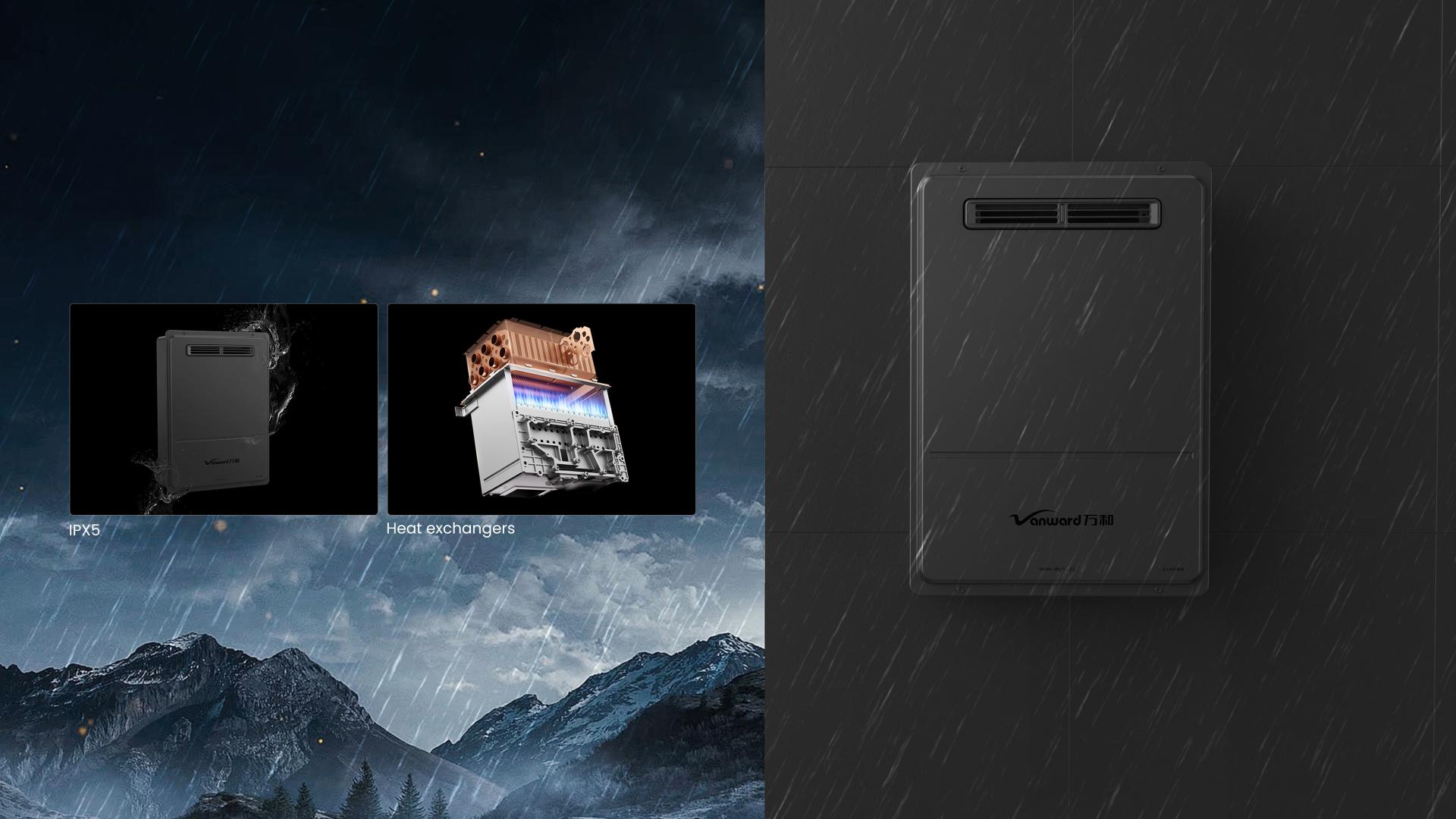 London Design Awards Winner - Vanward Central Outdoor Zero-Cold-Water Gas Water Heater