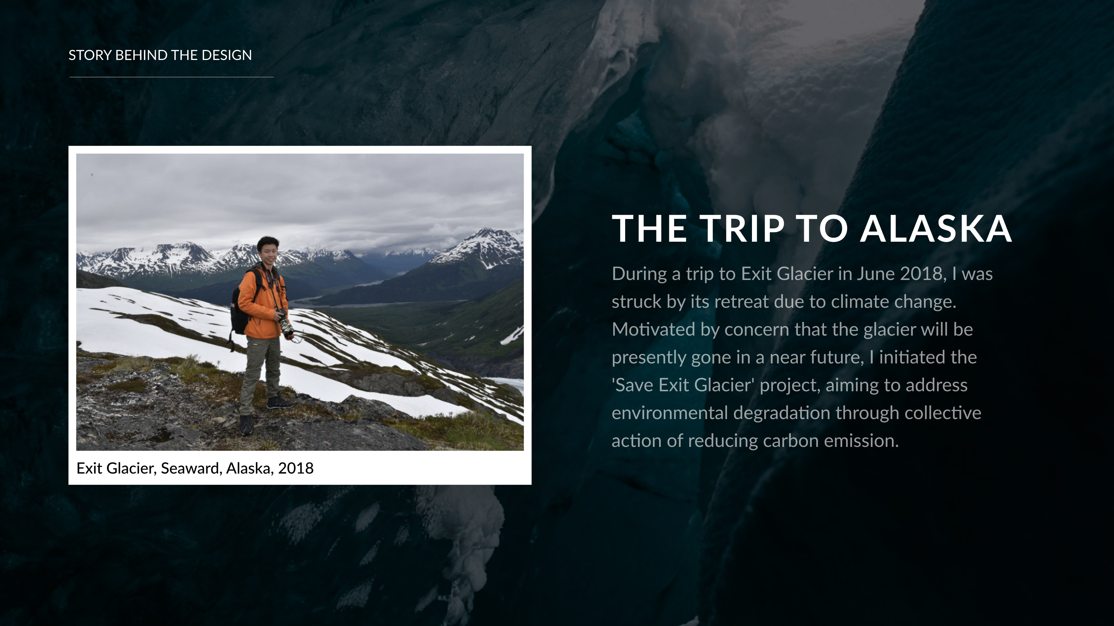 London Design Awards Winner - Save Exit Glacier