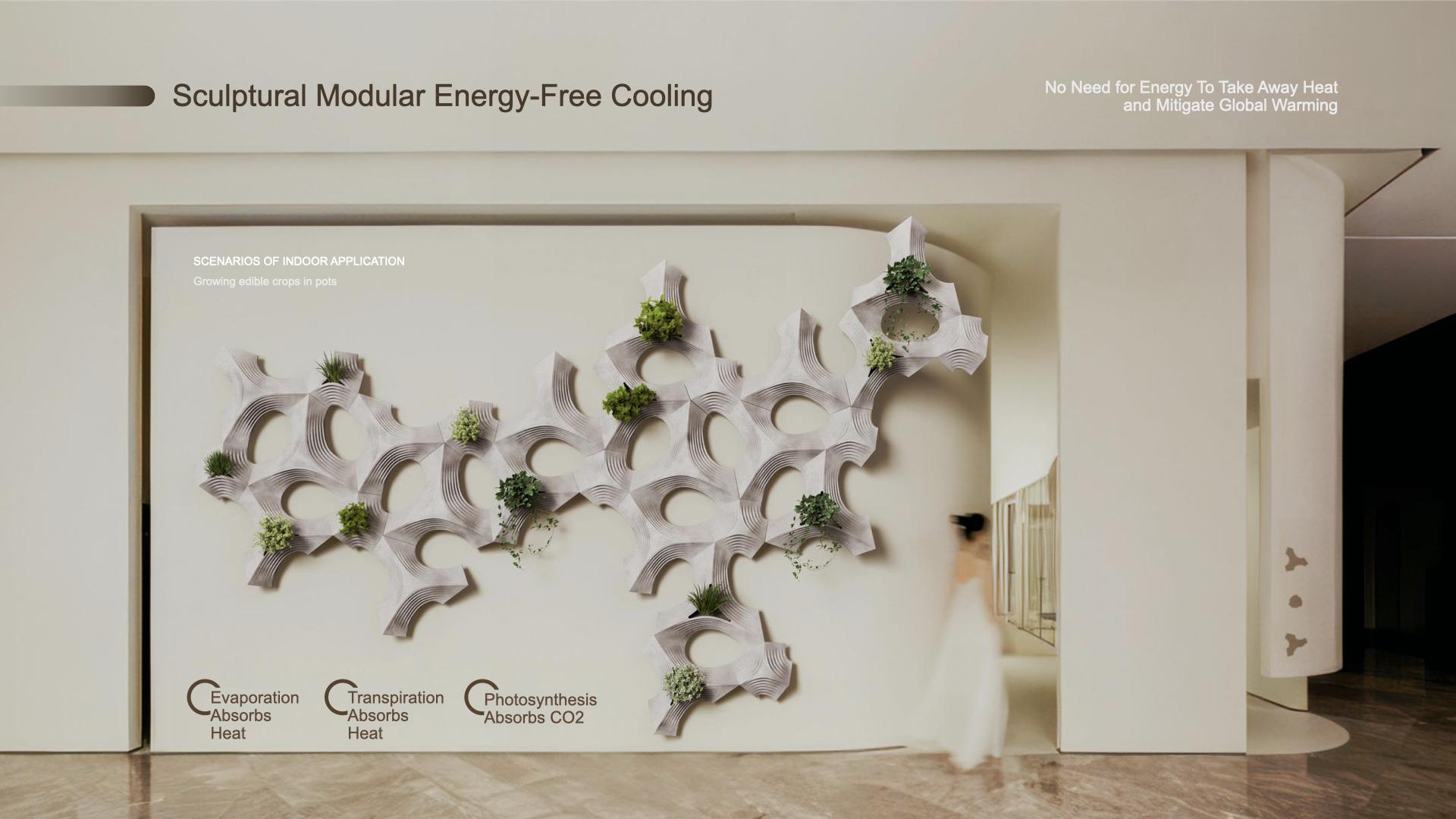 London Design Awards Winner - Sculptural modular energy free cooling