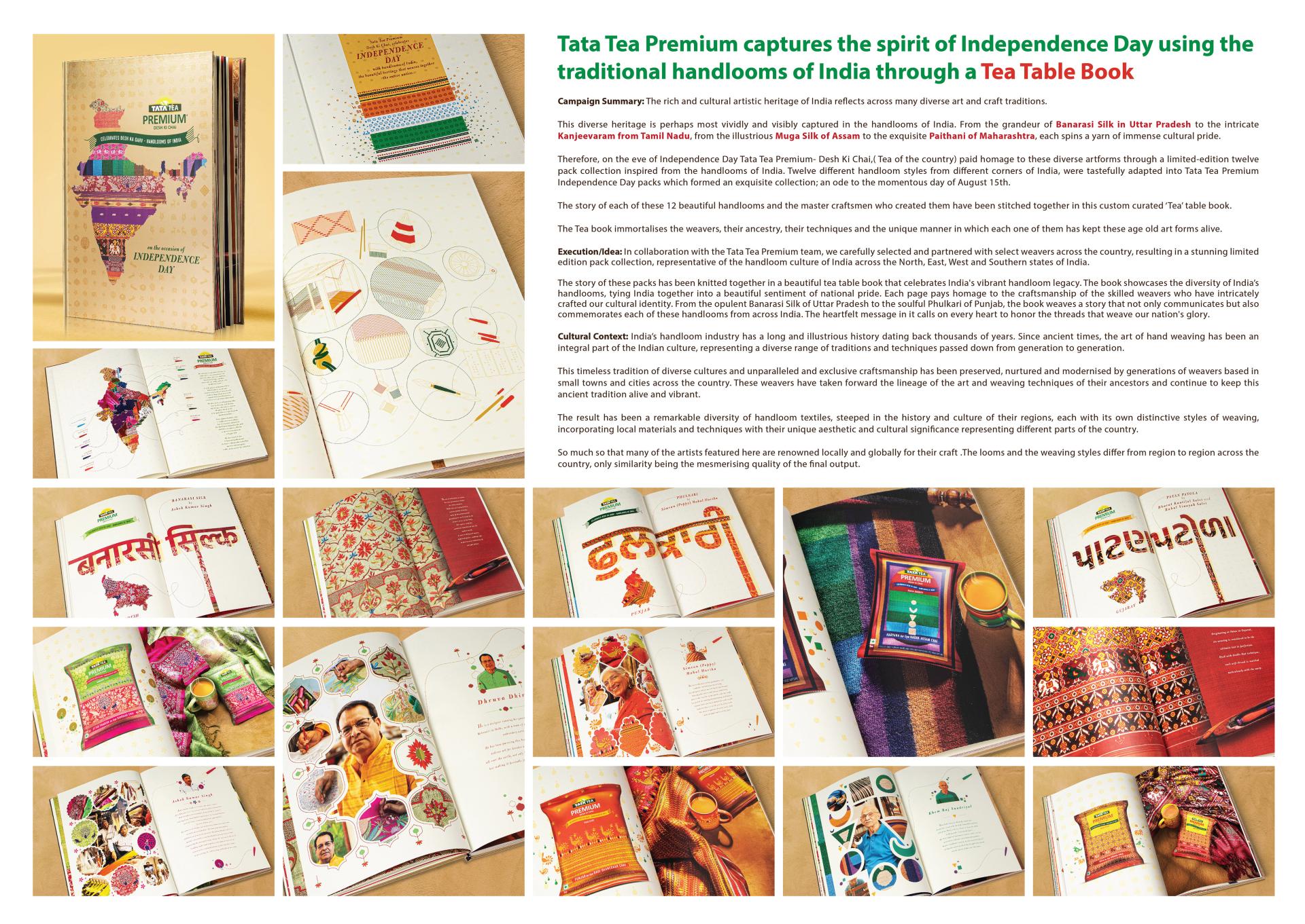 London Design Awards Winner - Tata Tea Premium Independence Day Tea Table Book
