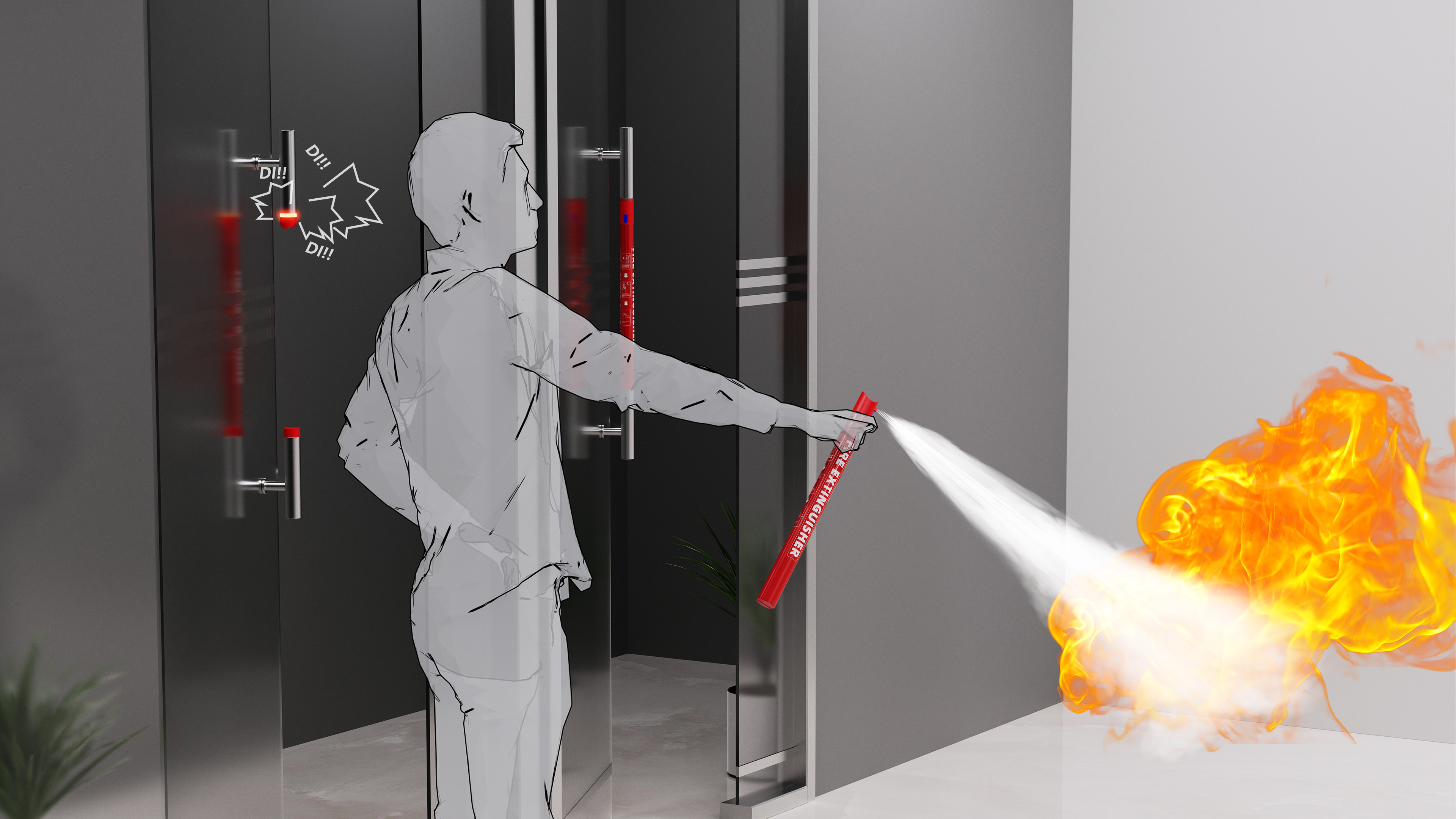 London Design Awards Winner - Doorknob fire extinguisher