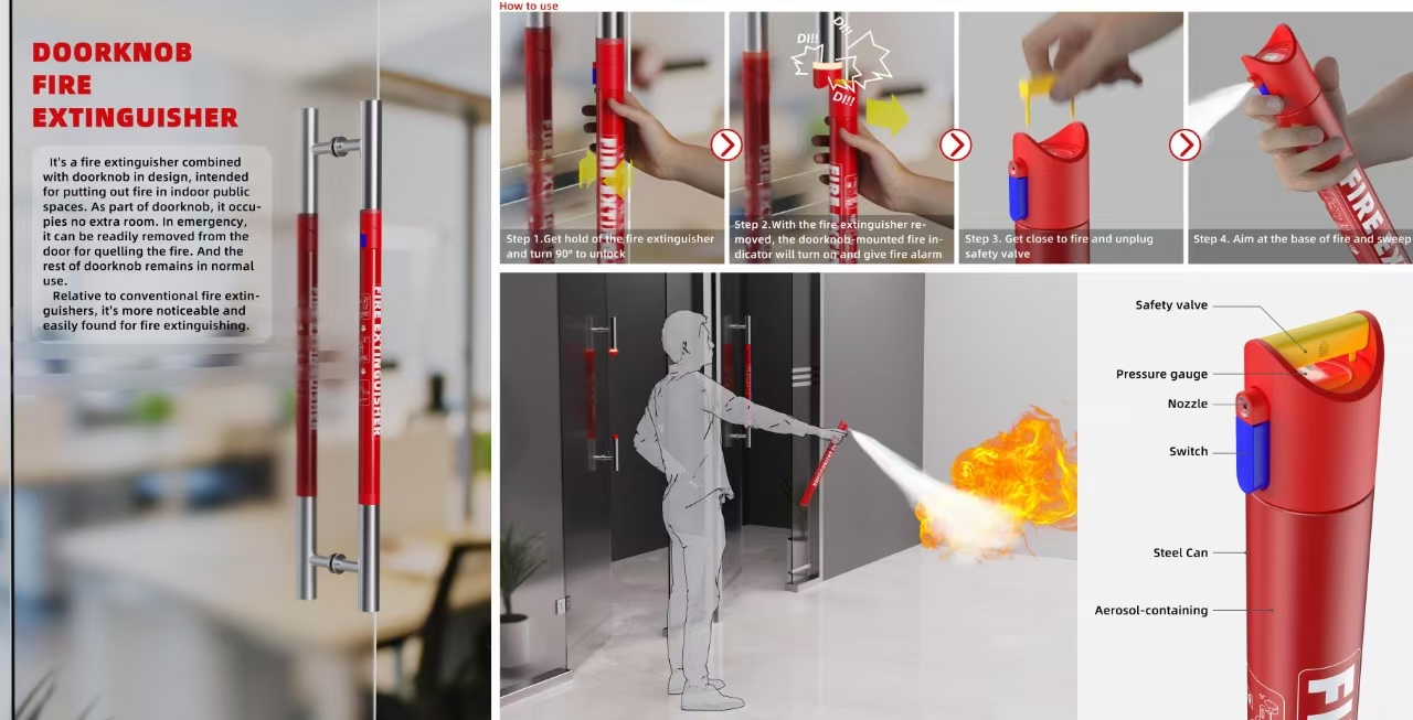 London Design Awards Winner - Doorknob fire extinguisher