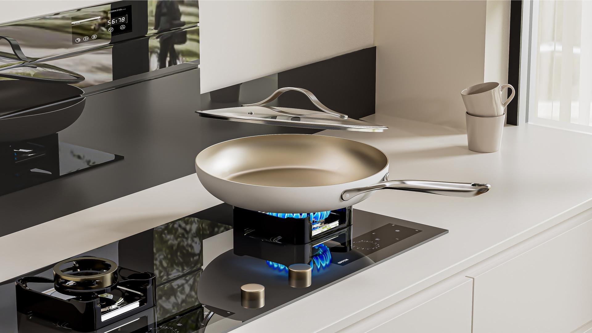 London Design Awards Winner - Ultra-light Antibacterial Titanium Non-stick Pan Set