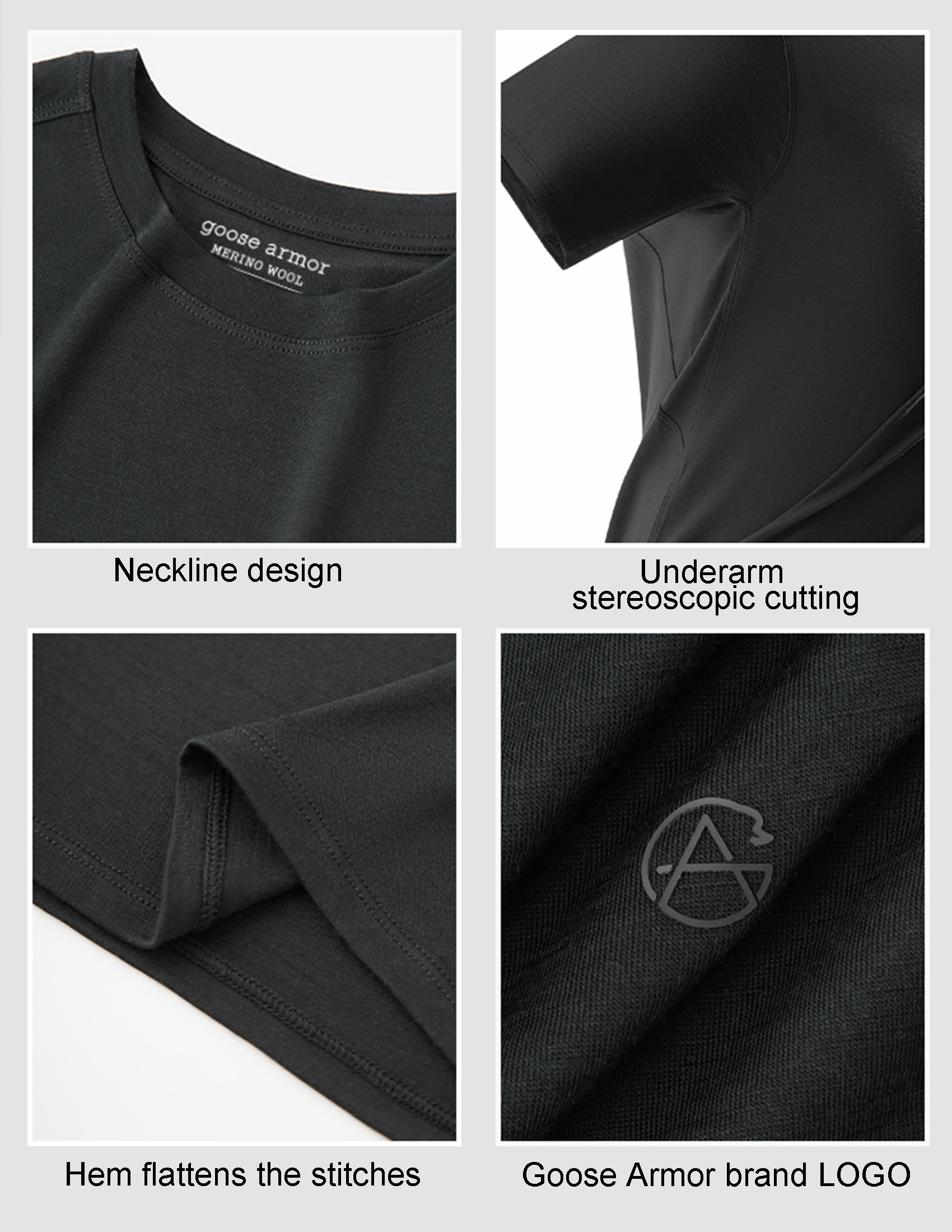 London Design Awards Winner - Goose Armor Merino Wool T-Shirt