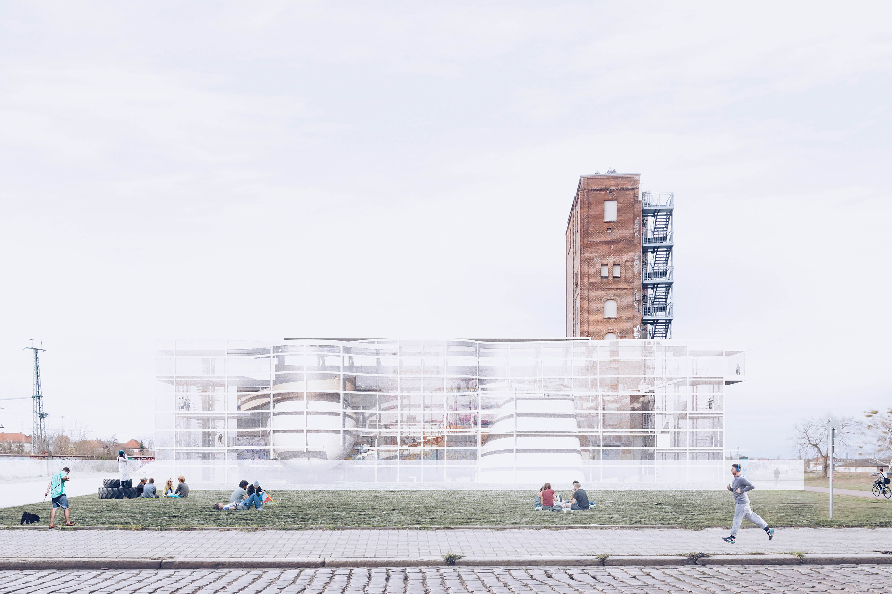 London Design Awards Winner - Facade - Climbing Monument (Bauhaus Glass Pavilion)