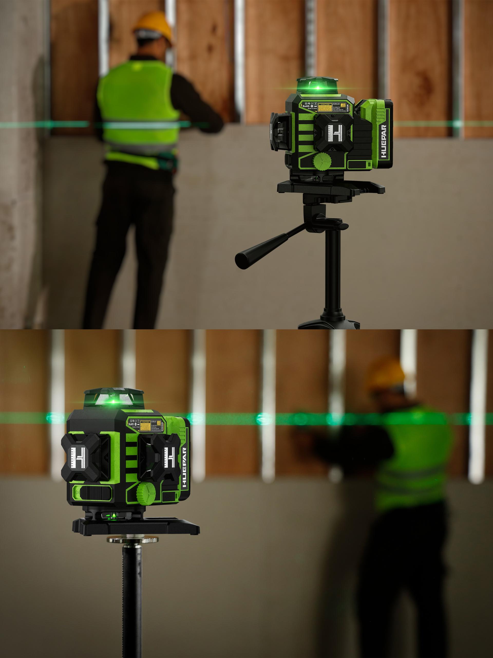 London Design Awards Winner - Huepar 4D Laser Level With Motorized Rotating Base Huepar