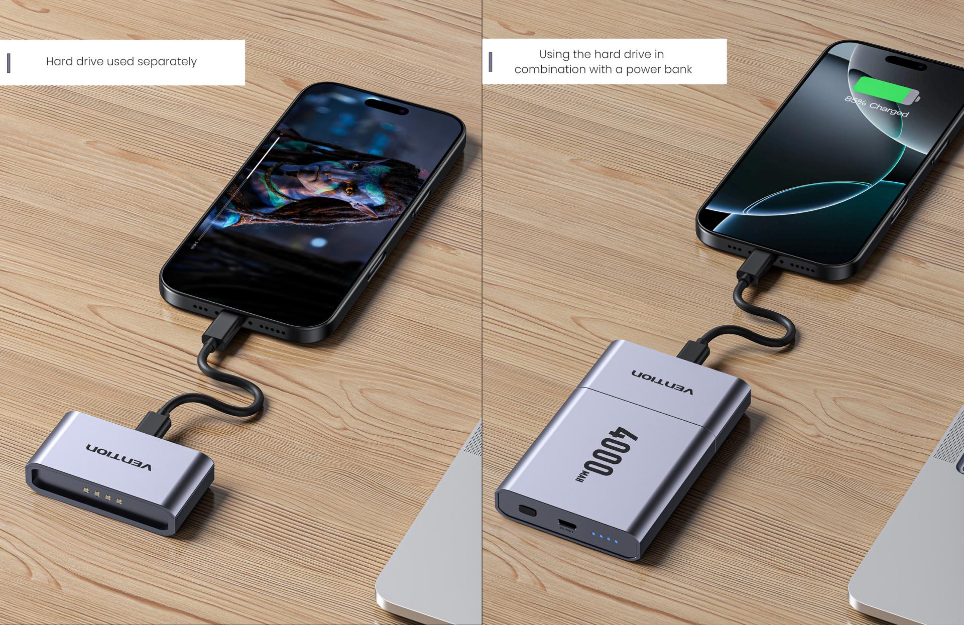 London Design Awards Winner - The Mobile Hard Drive with a Detachable Power Bank
