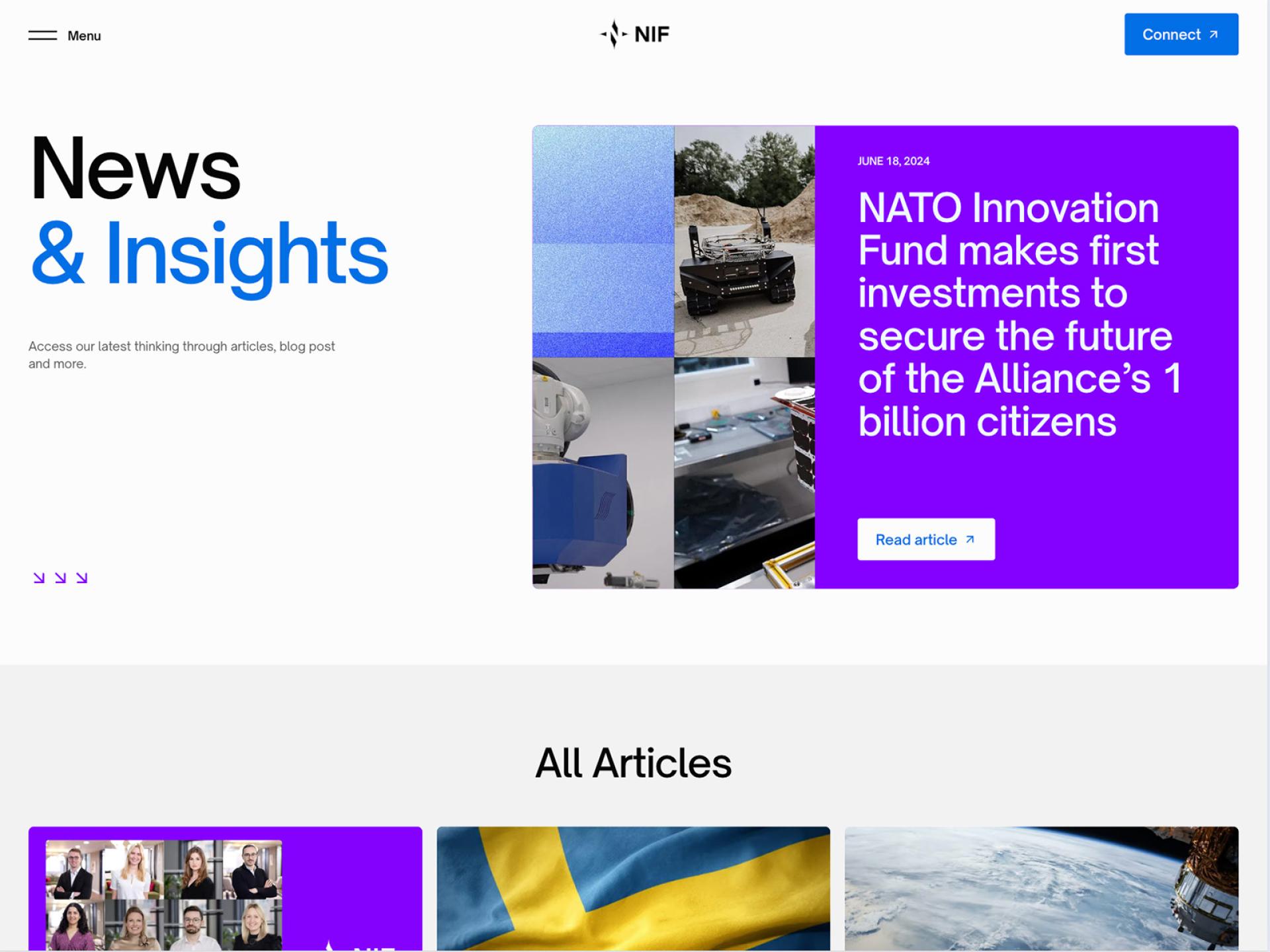 London Design Awards Winner - NATO Innovation Fund Website