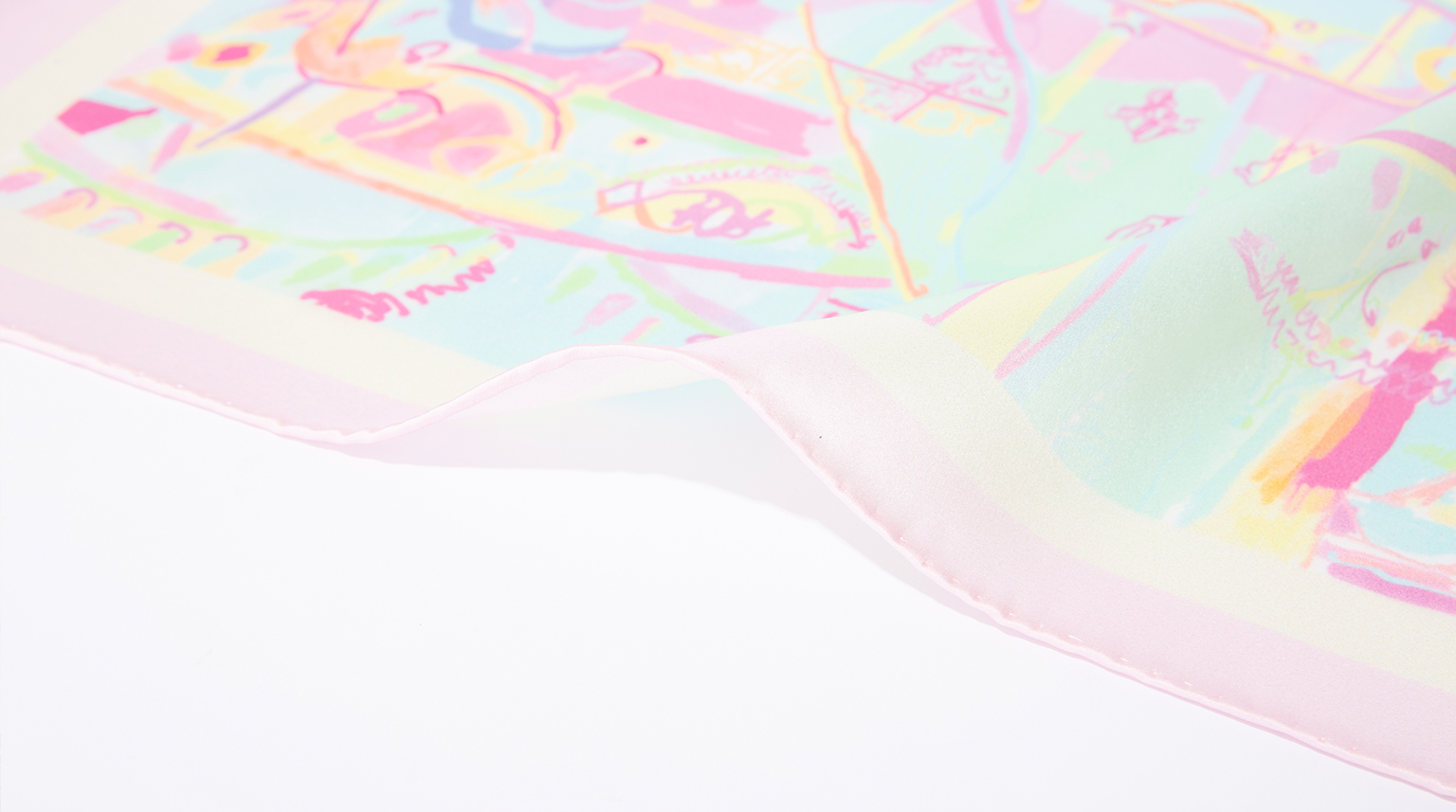 London Design Awards Winner - Pink Dreamland Series Silk Scarf Design