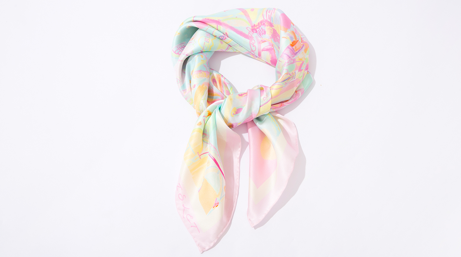 London Design Awards Winner - Pink Dreamland Series Silk Scarf Design