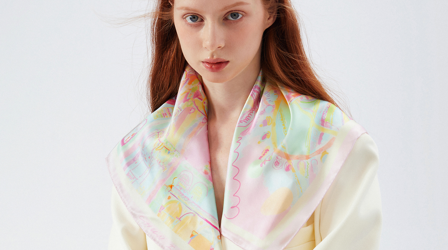 London Design Awards Winner - Pink Dreamland Series Silk Scarf Design