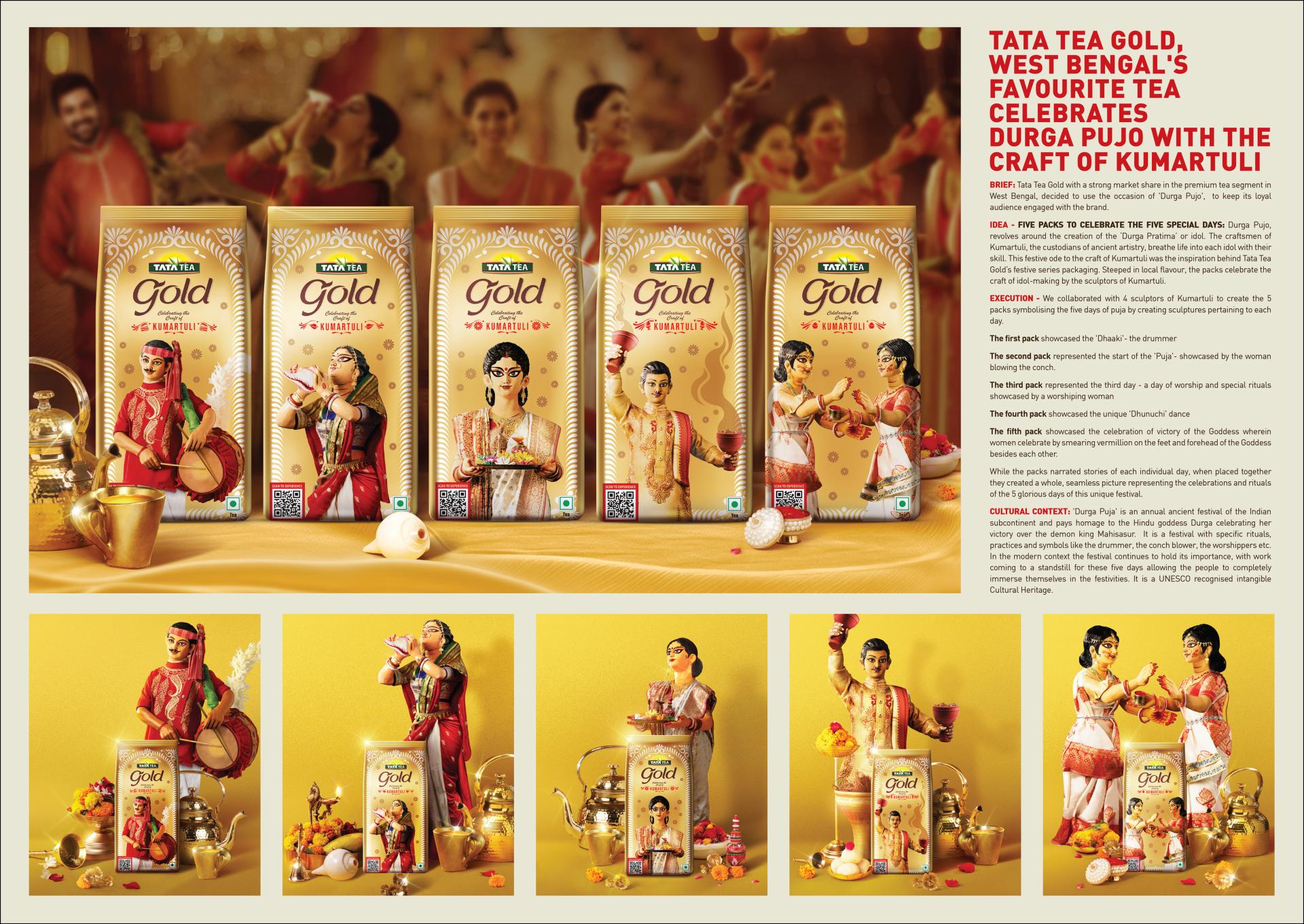 London Design Awards Winner - TATA TEA GOLD DURGA PUJA FESTIVE SERIES PACKS - 2024