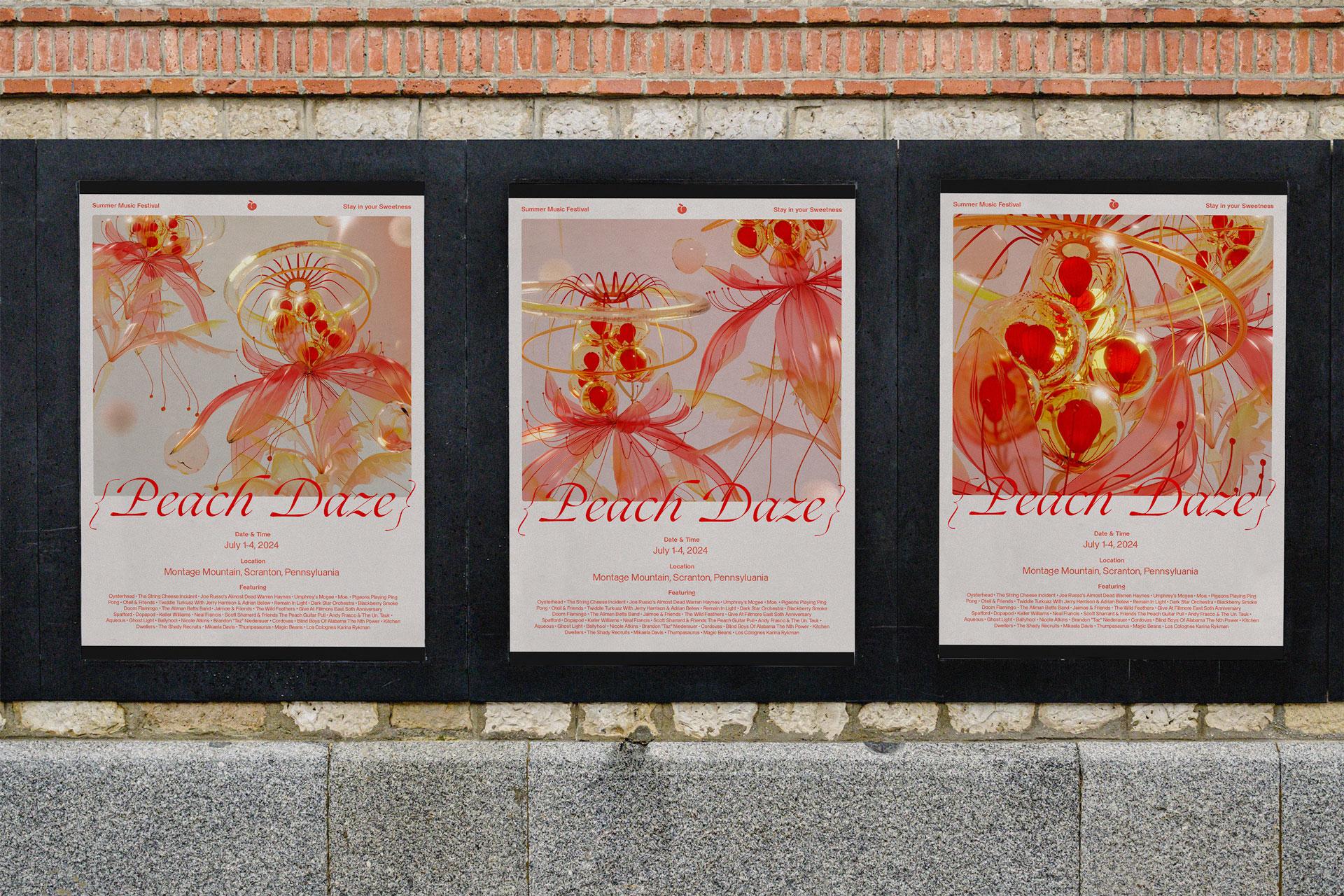 London Design Awards Winner - Peach Daze Music Festival Poster Design
