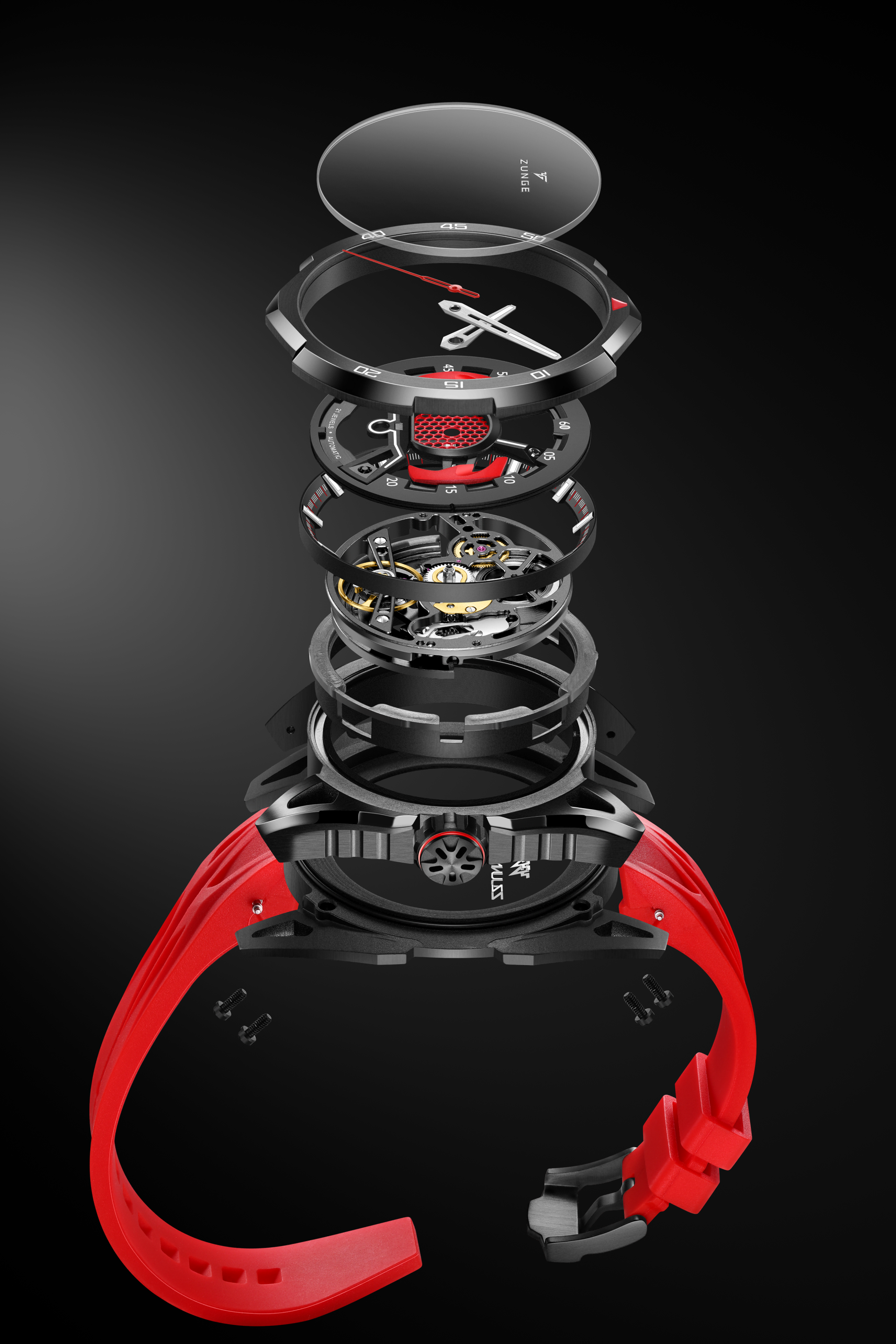 London Design Awards Winner - ZunGe Skeleton Mechanical Watch