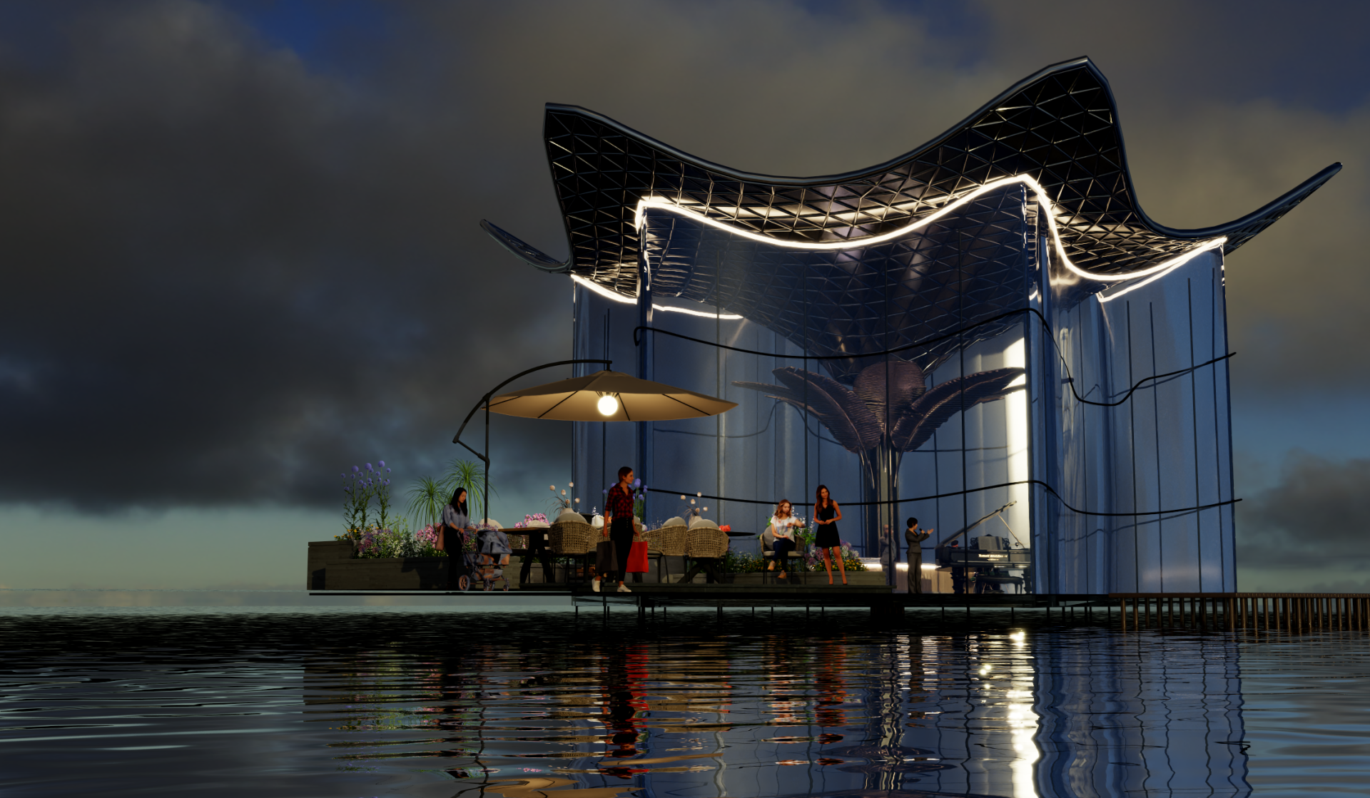 London Design Awards Winner - Lakewave Solar Canopy