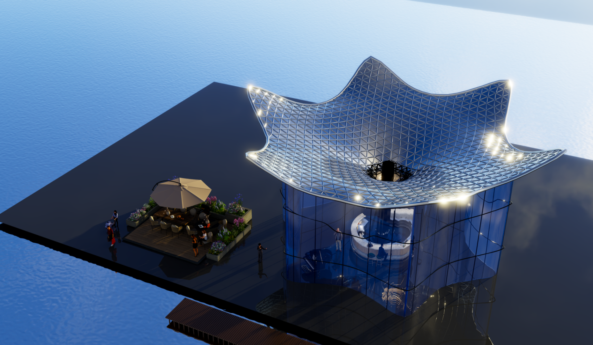 London Design Awards Winner - Lakewave Solar Canopy