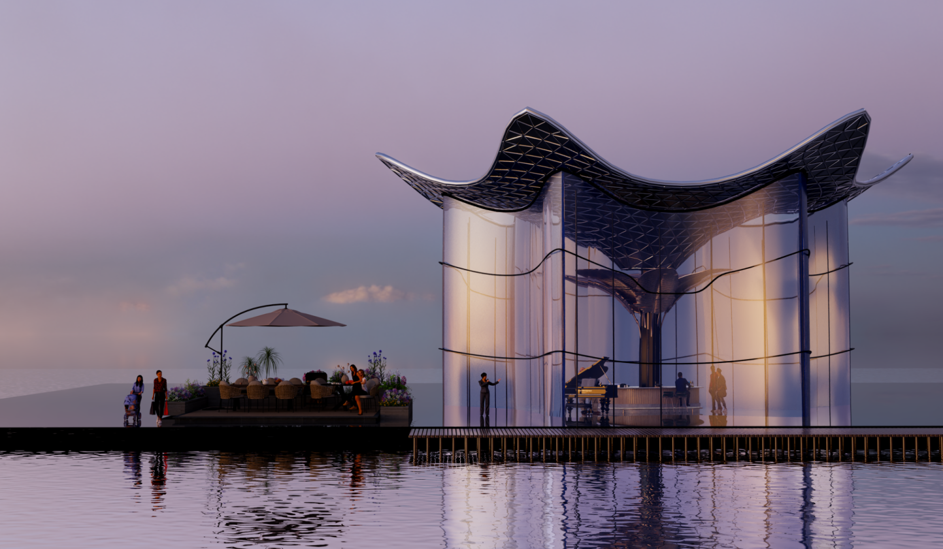 London Design Awards Winner - Lakewave Solar Canopy
