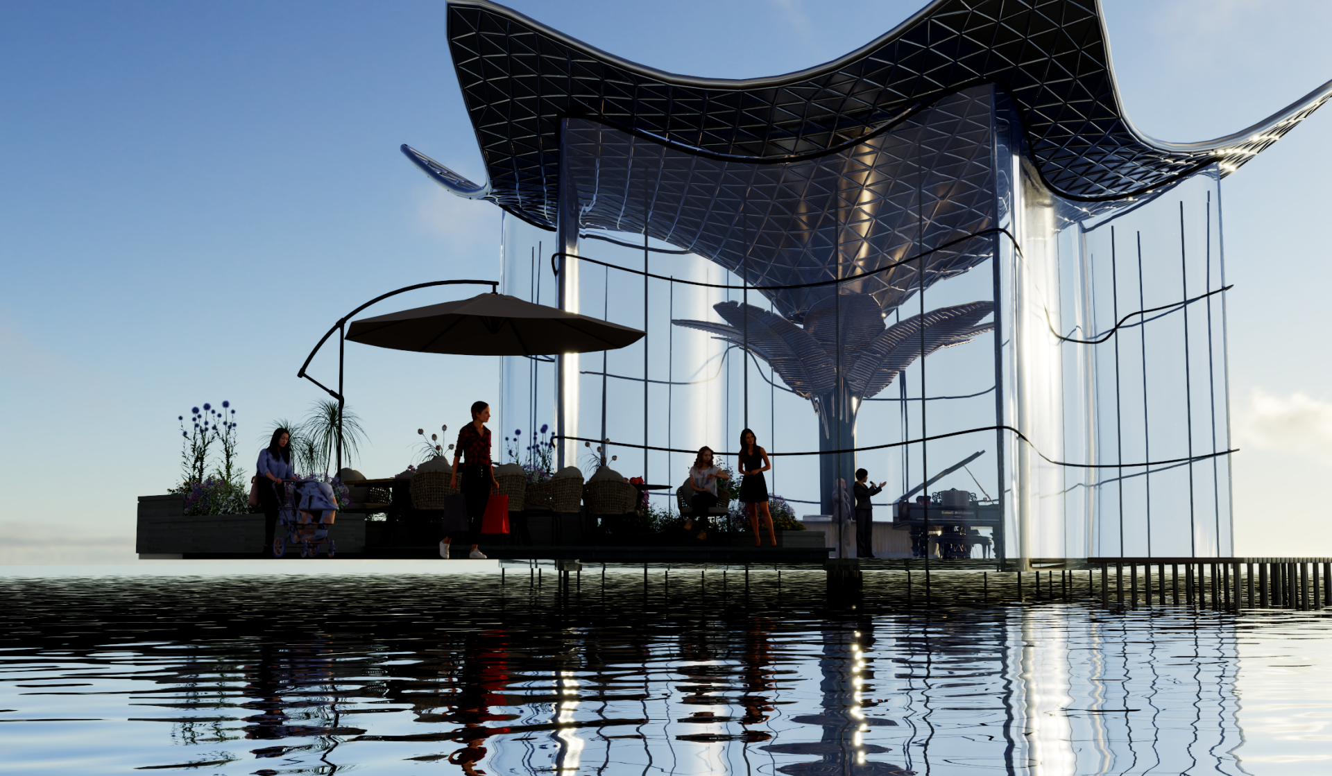 London Design Awards Winner - Lakewave Solar Canopy