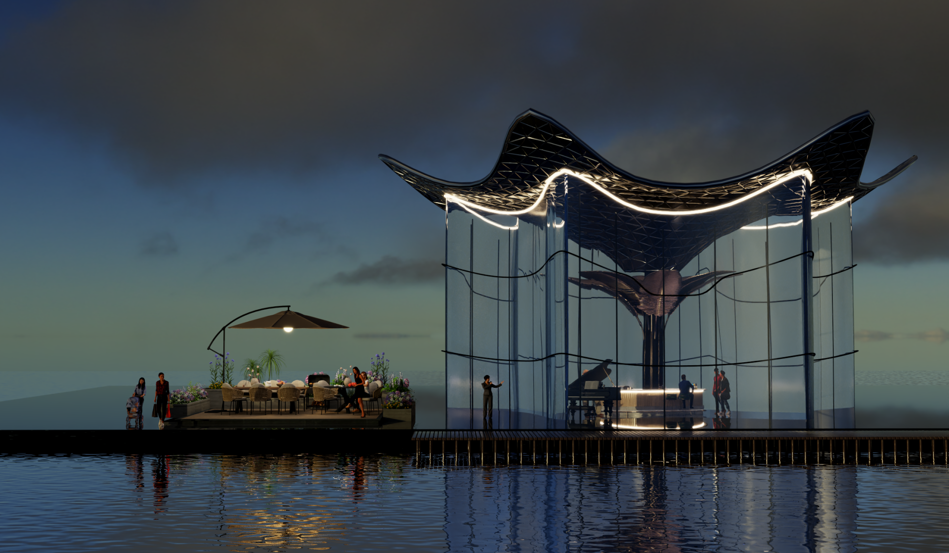 London Design Awards Winner - Lakewave Solar Canopy