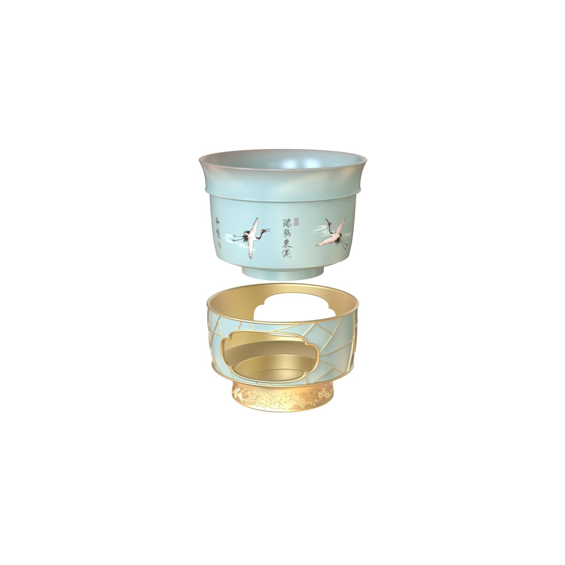 London Design Awards Winner - The Auspicious Crane's Arrival-Swivel Cup