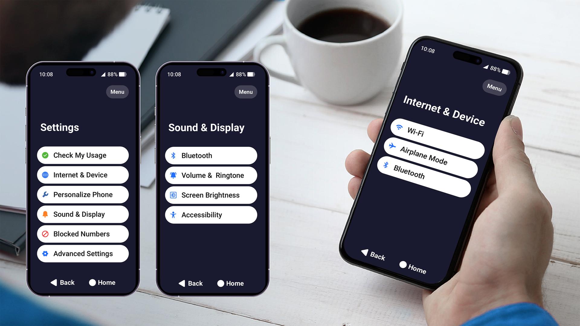 London Design Awards Winner - Professional Smartphone UI for Seniors