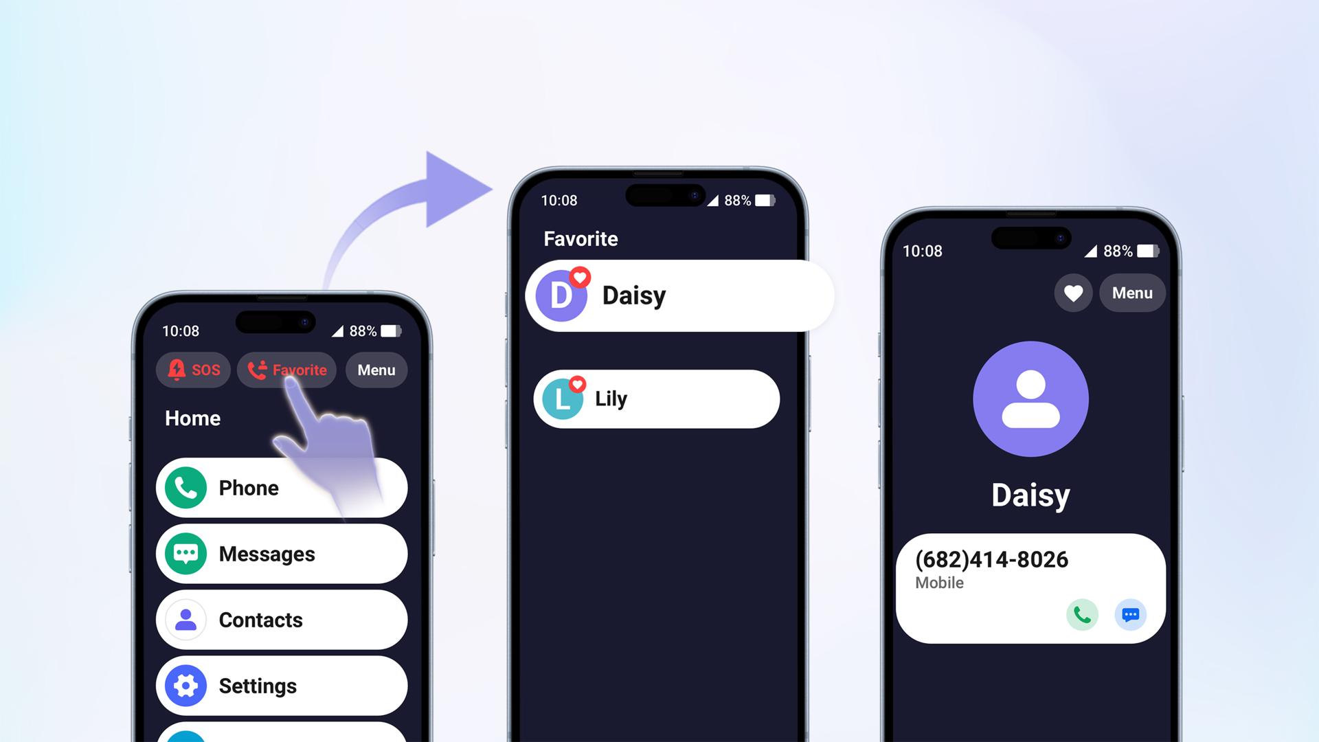 London Design Awards Winner - Professional Smartphone UI for Seniors