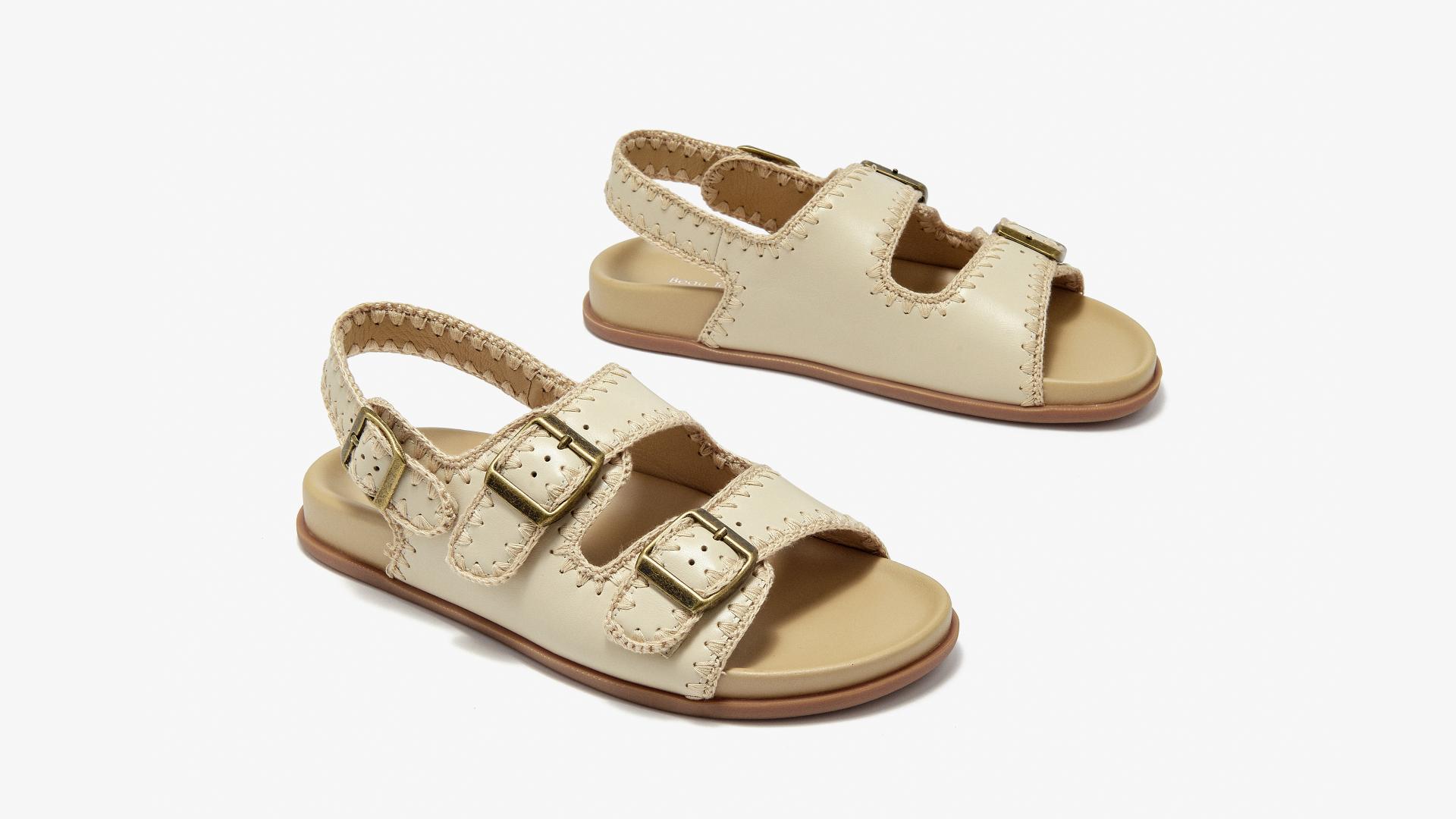London Design Awards Winner - BeauToday Palm Glow Woven Roman Sandals