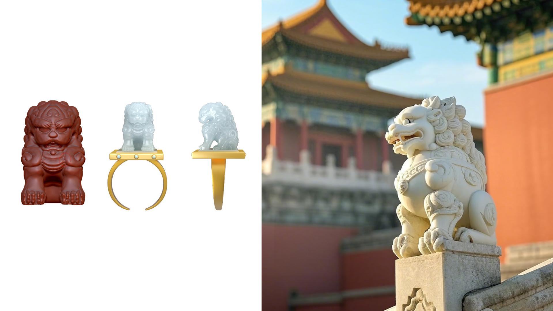 London Design Awards Winner - The Exquisite Jade Lion Ring