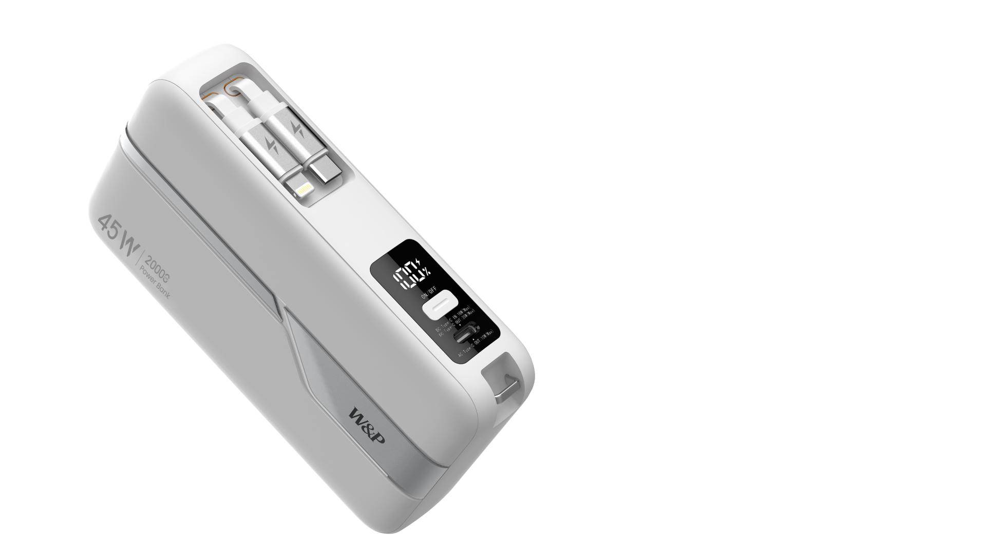 London Design Awards Winner - Power Bank with Retractable Cable