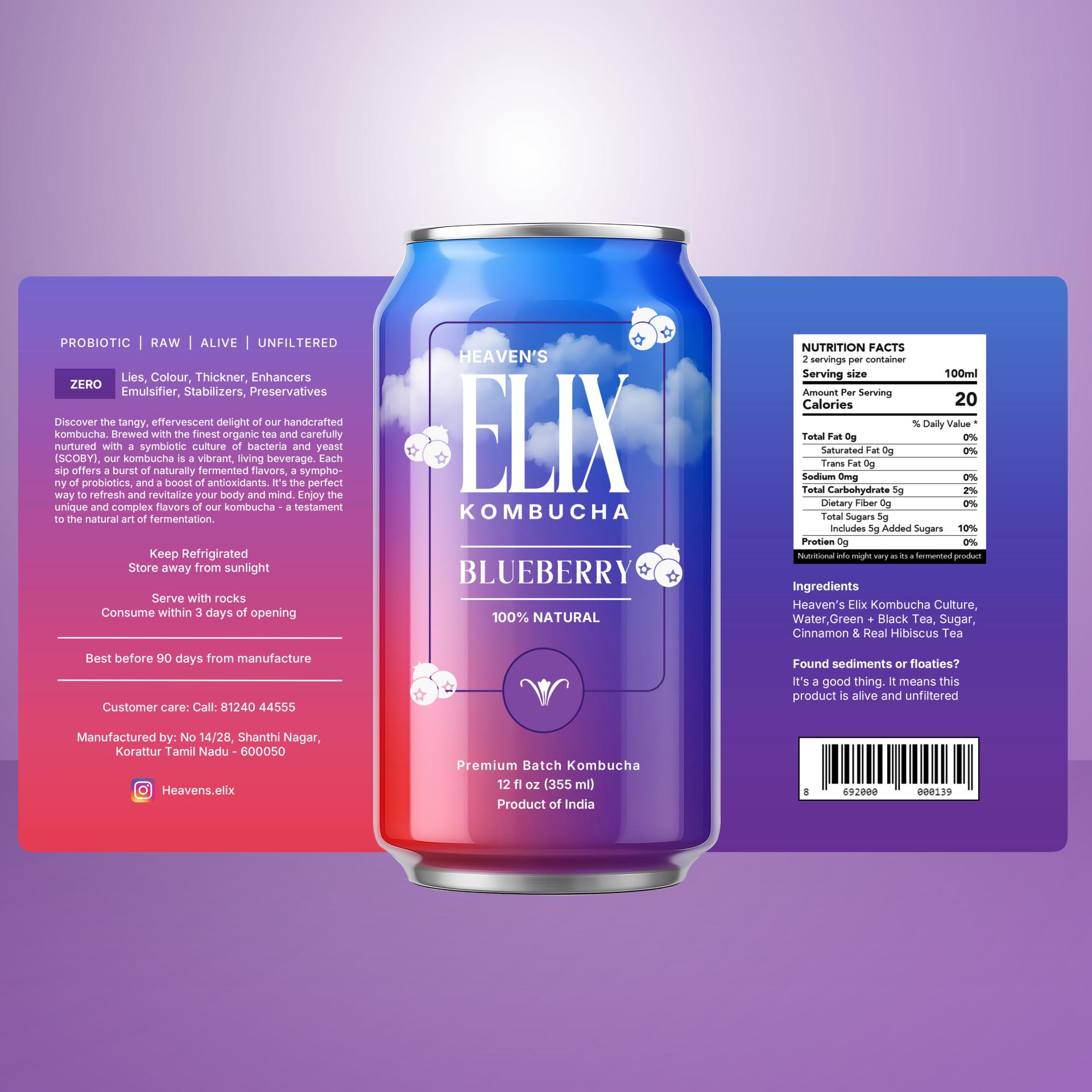 London Design Awards Winner - Heavens Elix Kombucha Design