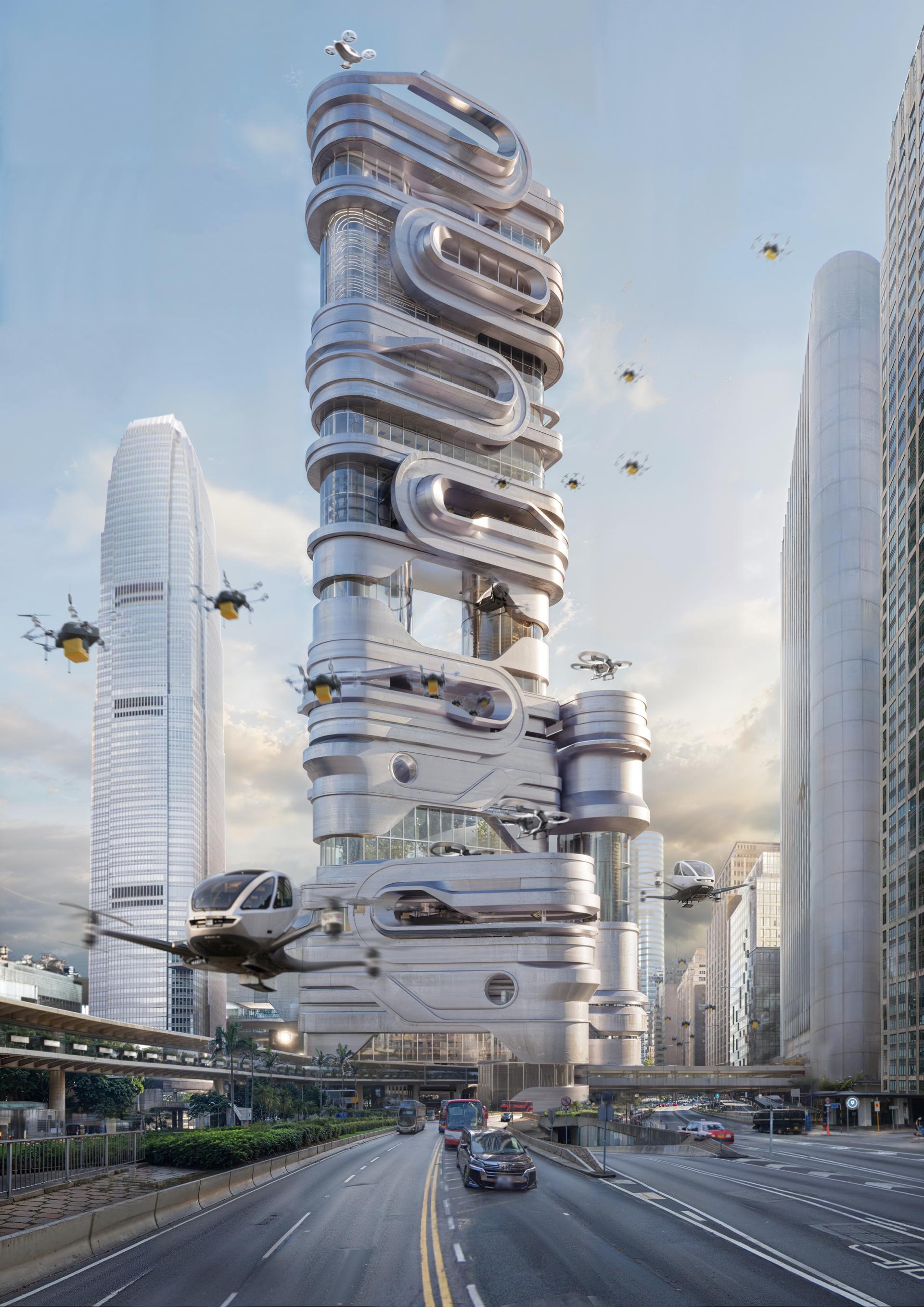 London Design Awards Winner - Hive Mind - Hong Kong Drone Port 2040