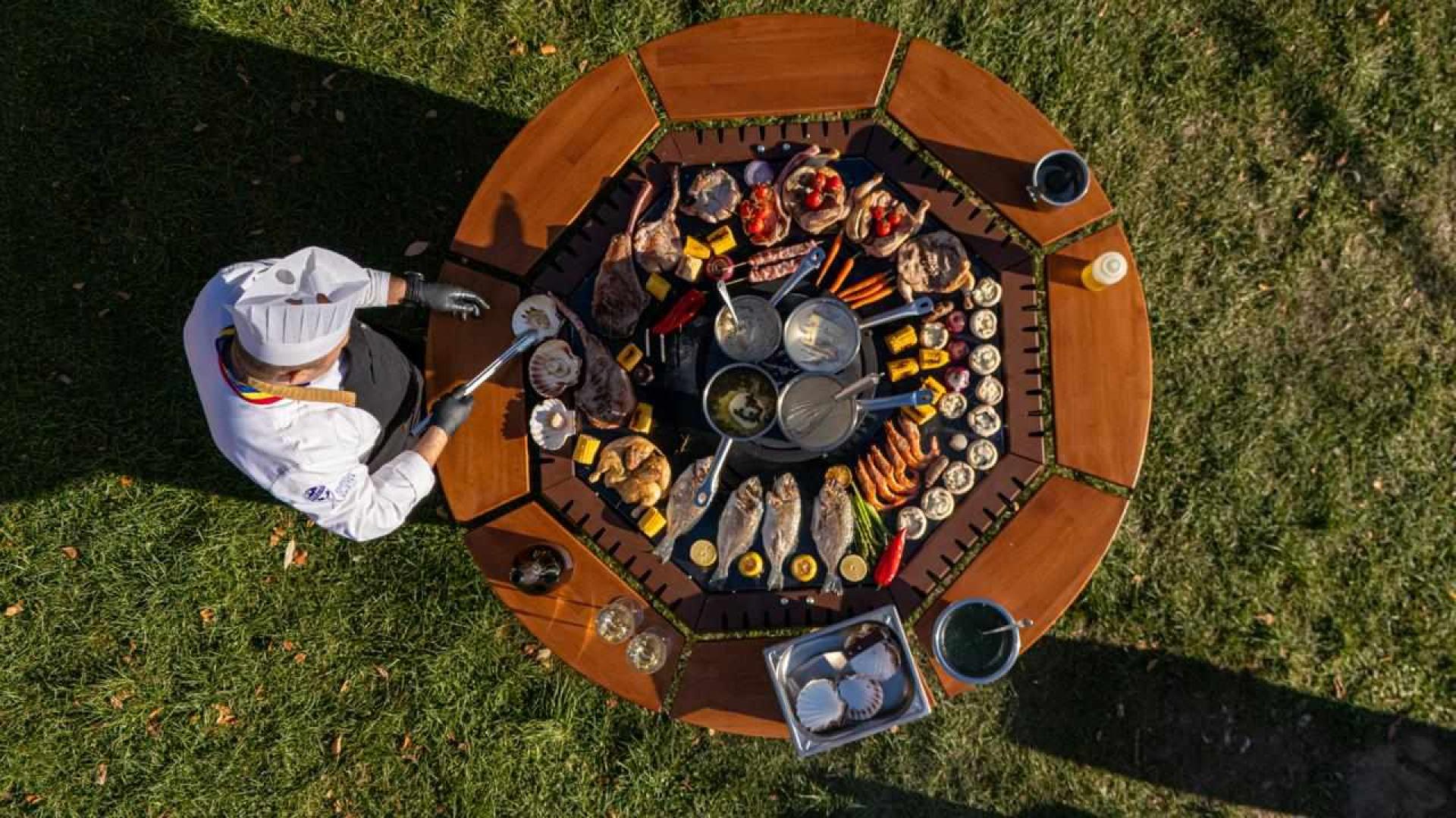 London Design Awards Winner - CRATERFLAME®-The multifunctional cooking garden furniture