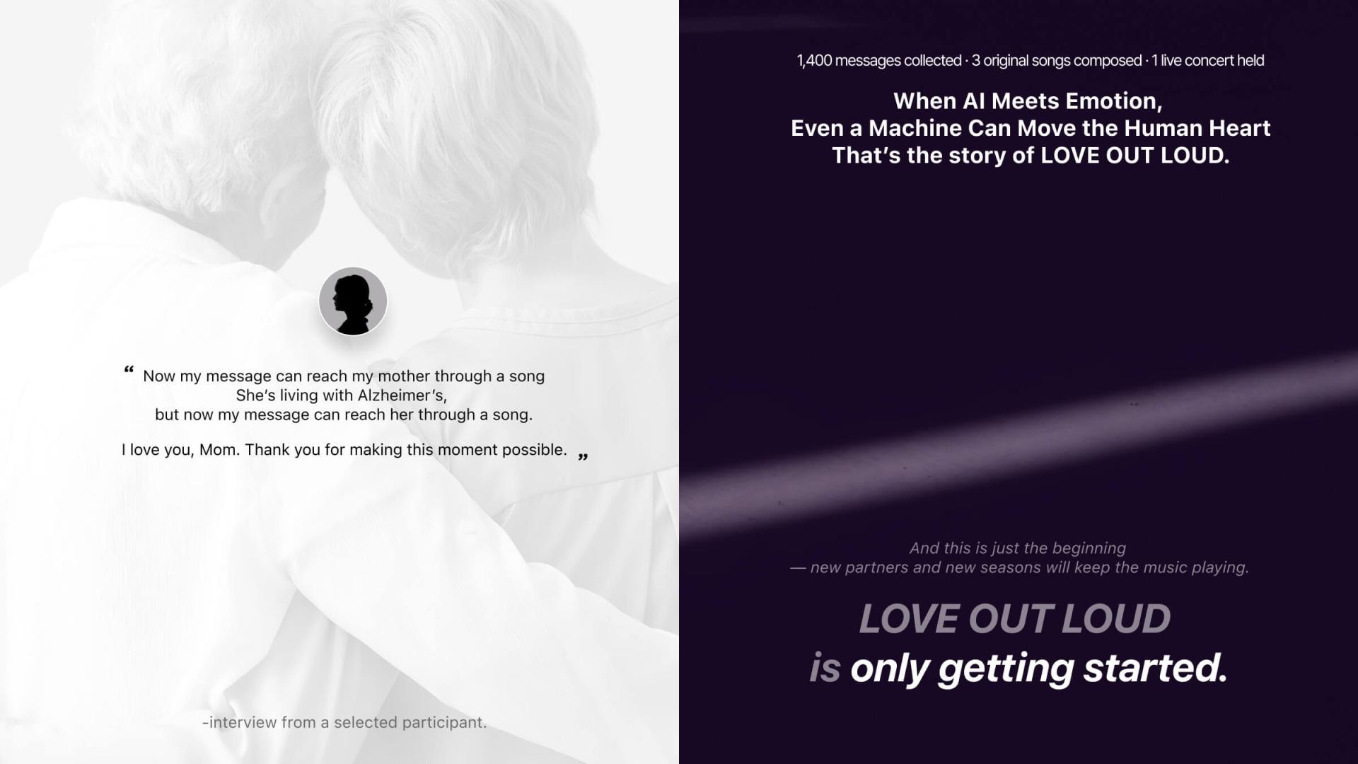 London Design Awards Winner - LOVE OUT LOUD: Turning Human Emotions into Music through AI