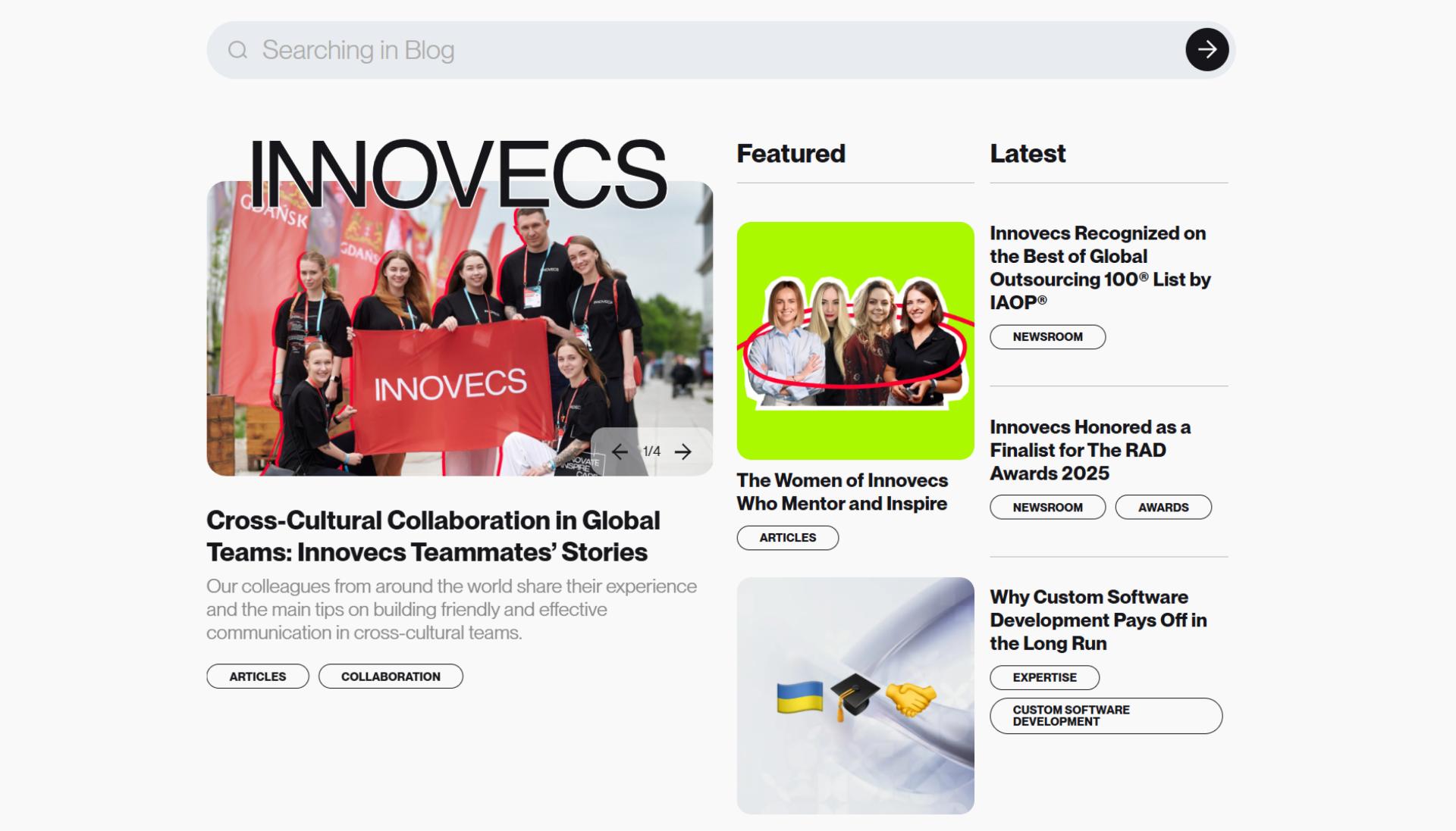 London Design Awards Winner - Innovecs Careers Website Redesign