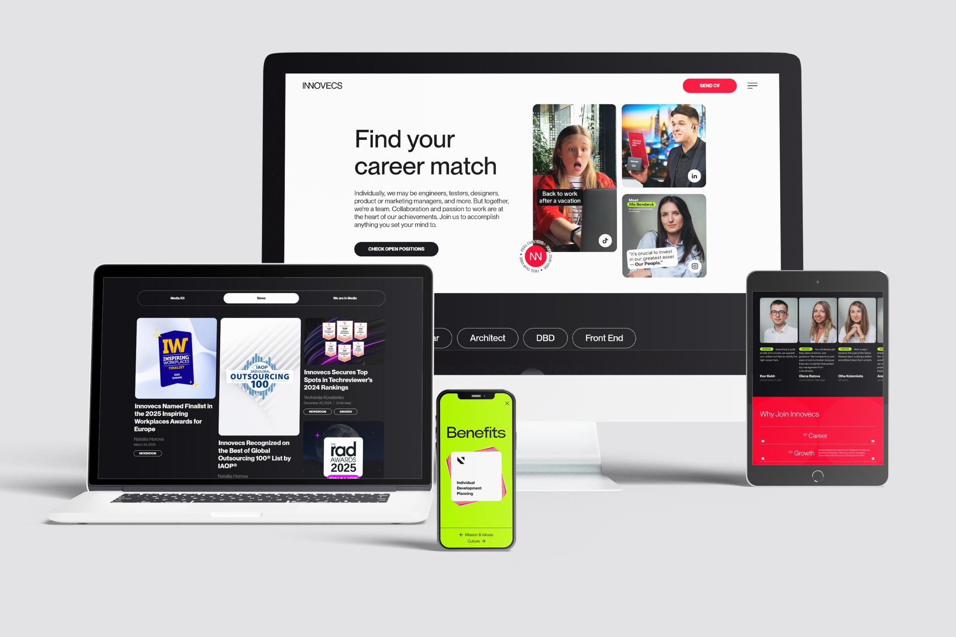 London Design Awards Winner - Innovecs Careers Website Redesign