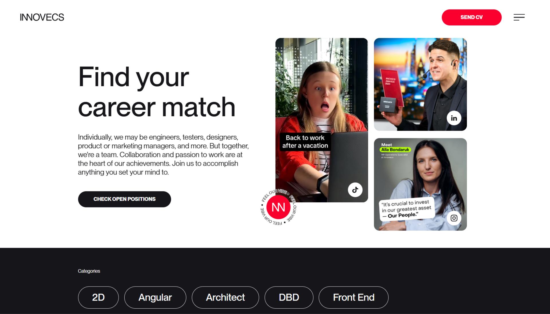 London Design Awards Winner - Innovecs Careers Website Redesign