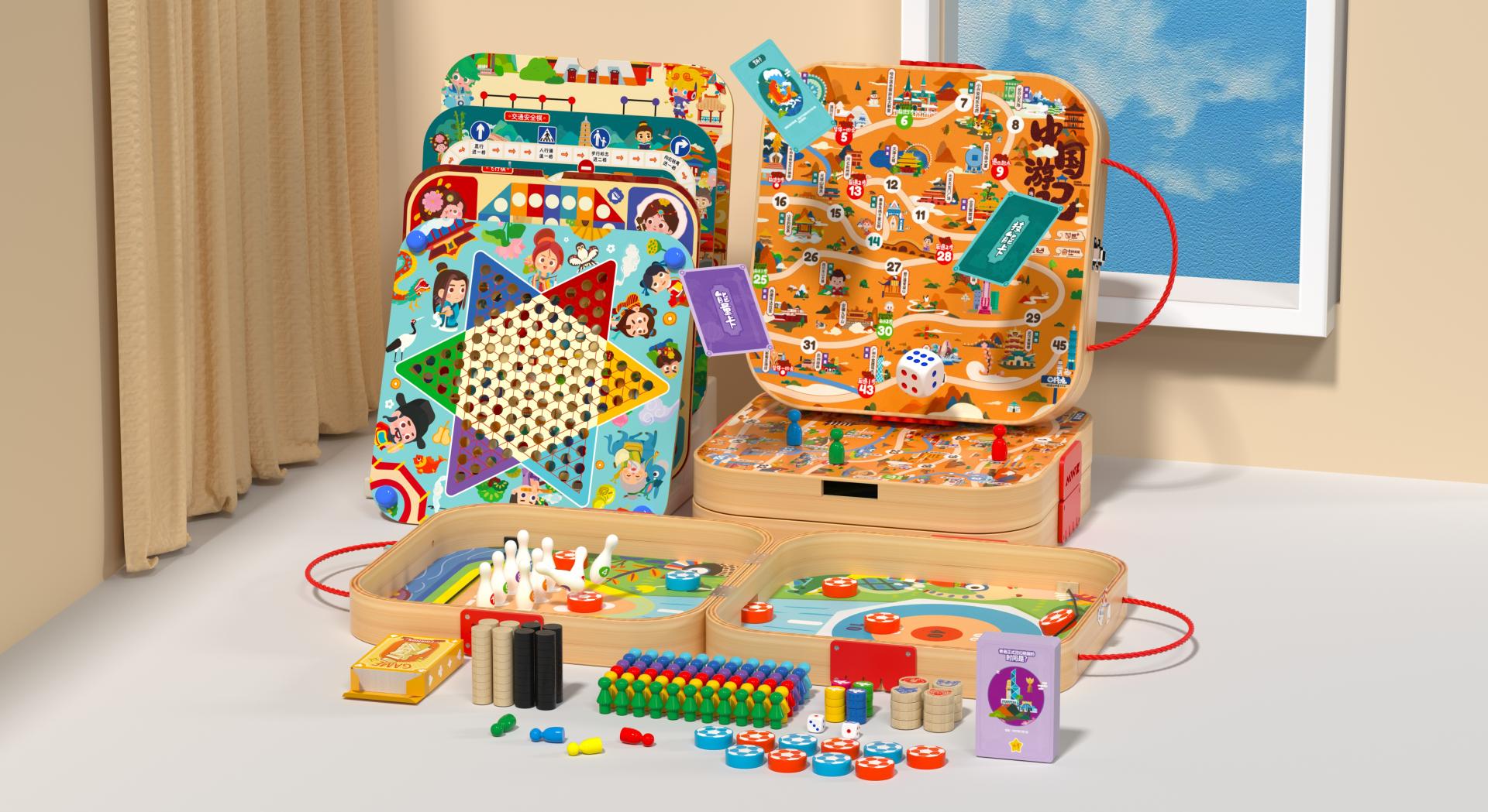 London Design Awards Winner - Explore China Multifunctional Board Game Set