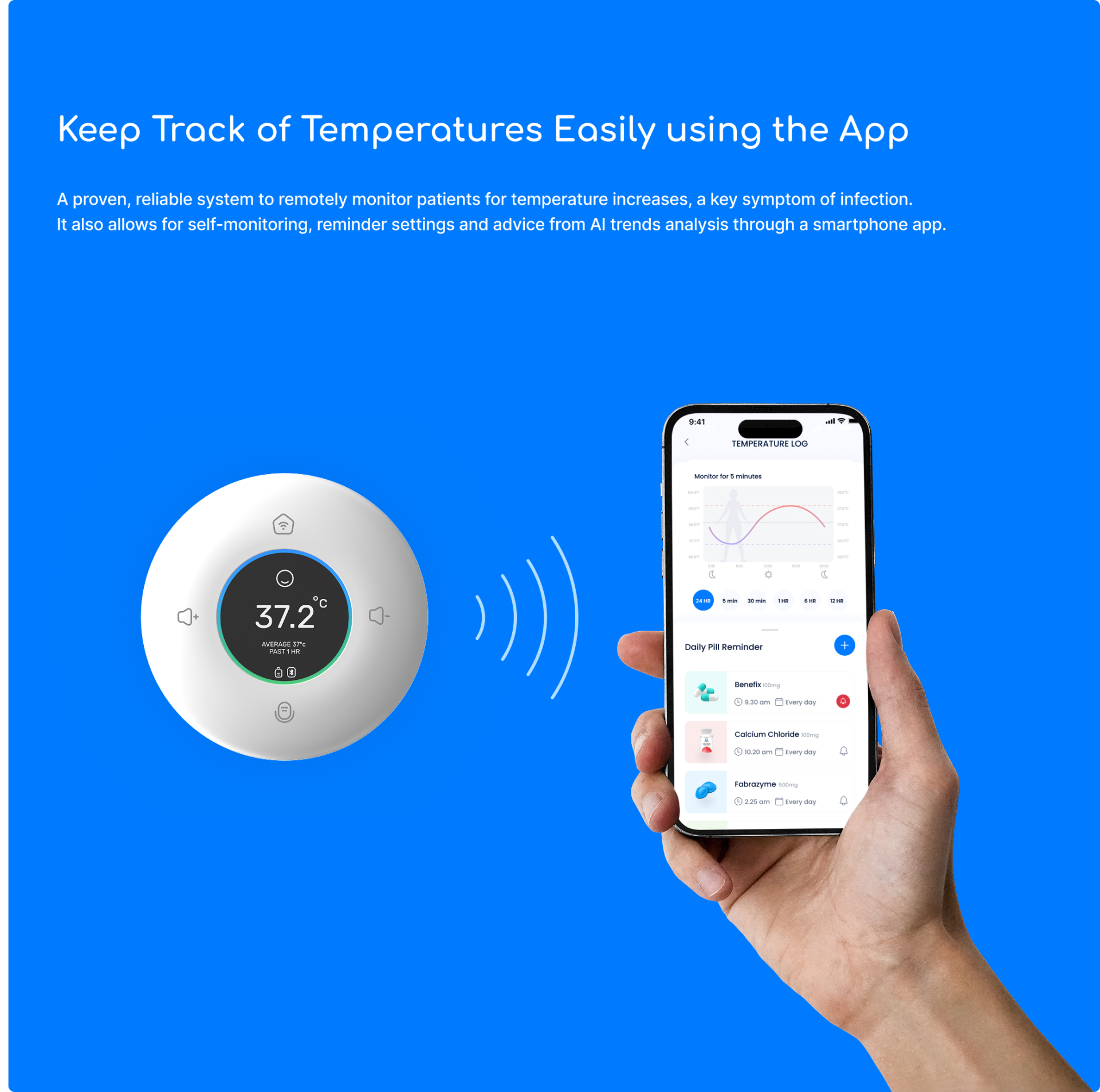 London Design Awards Winner - LunaTemp – Smart Wearable Thermometer for Babies