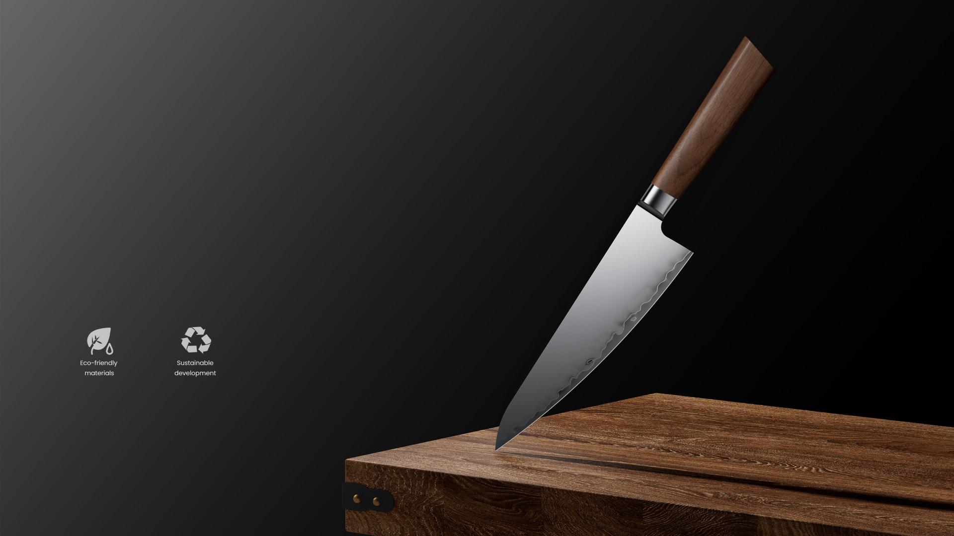 London Design Awards Winner - Whisper Three-Layer Composite Steel Kitchen Knife