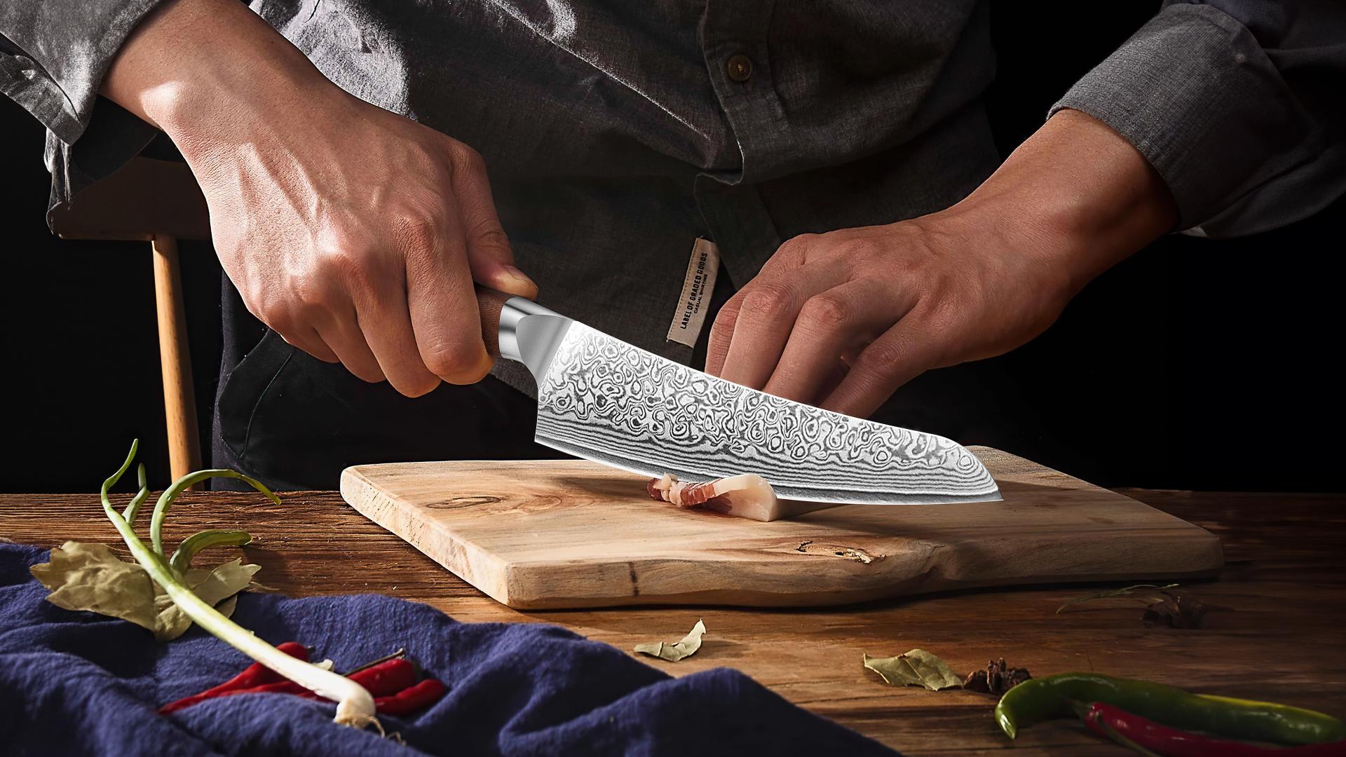 London Design Awards Winner - Freya Black Walnut Handle Damascus Knife