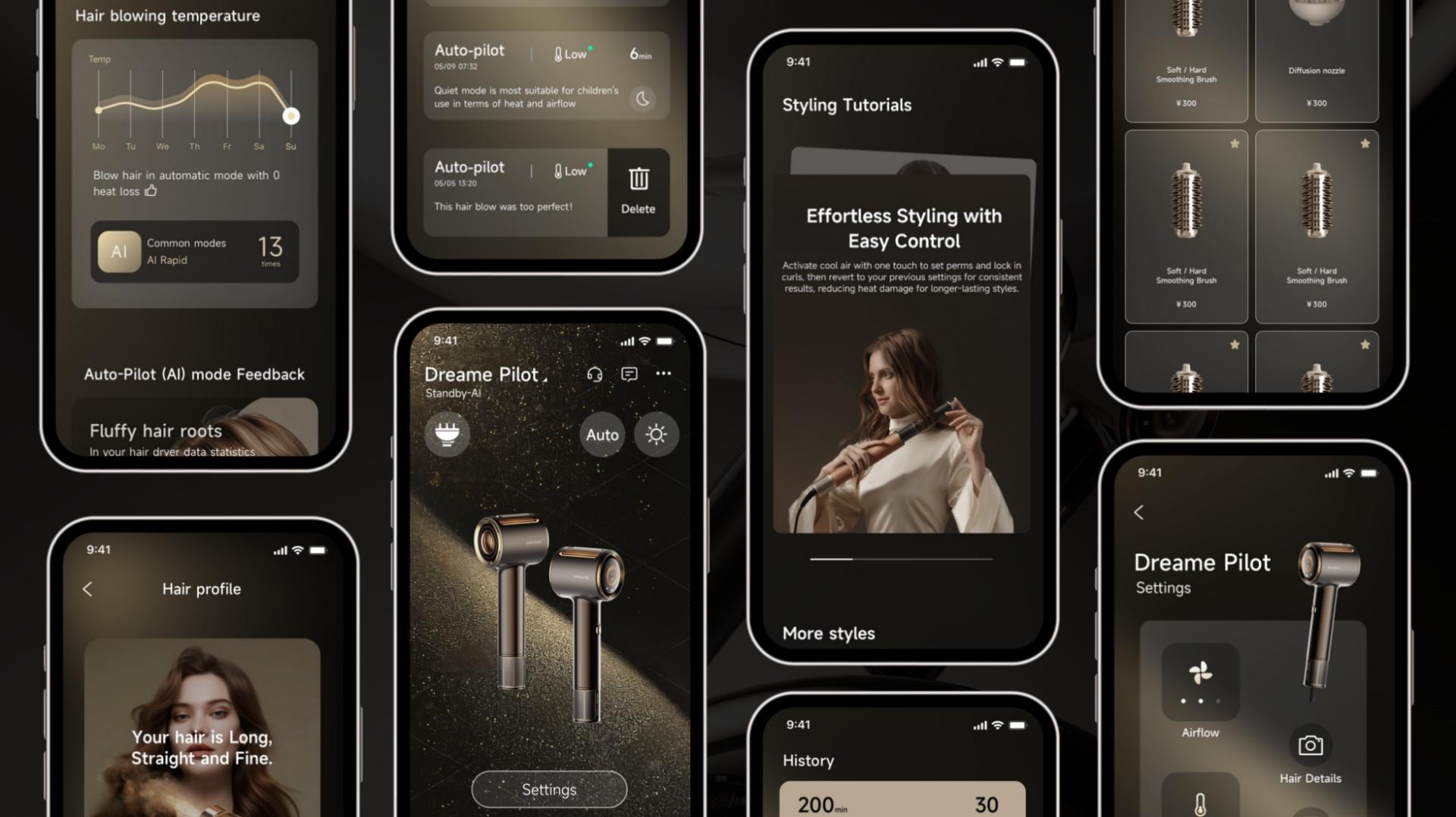 London Design Awards Winner - Dreame Pilot Smart AI Hair Dryer App