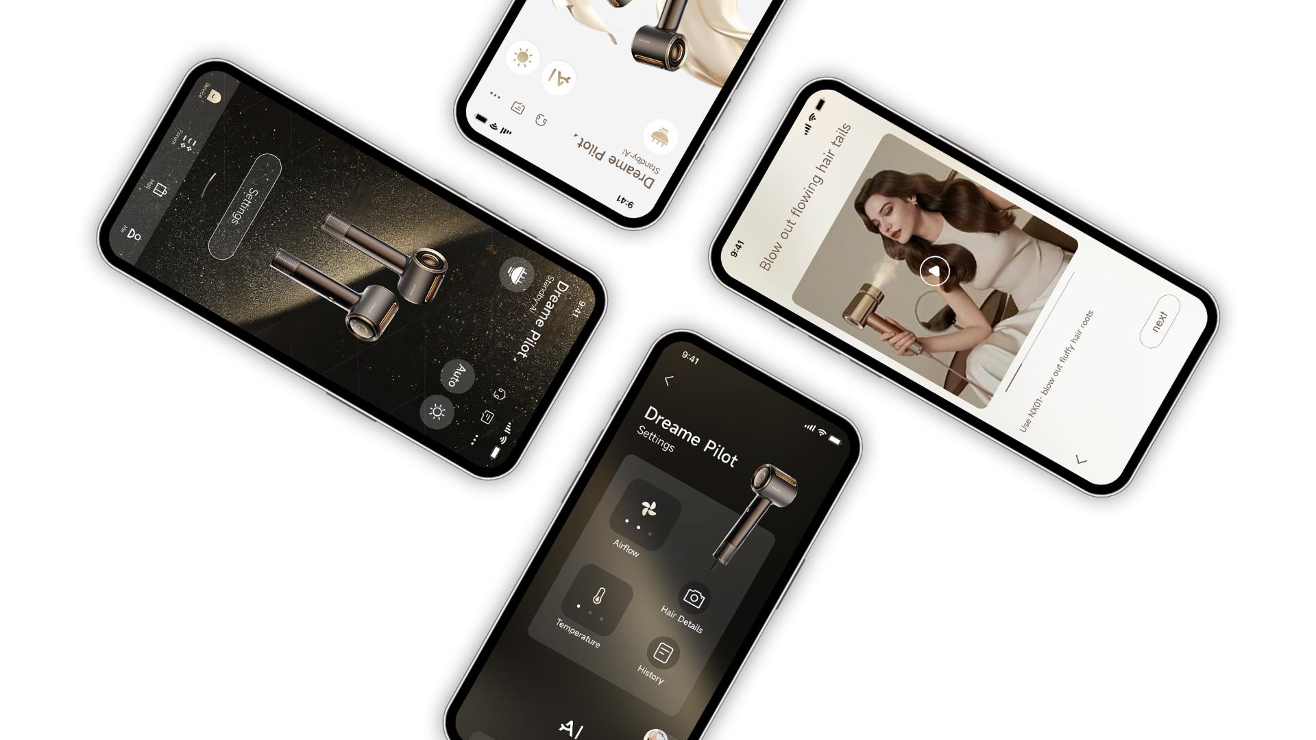 London Design Awards Winner - Dreame Pilot Smart AI Hair Dryer App