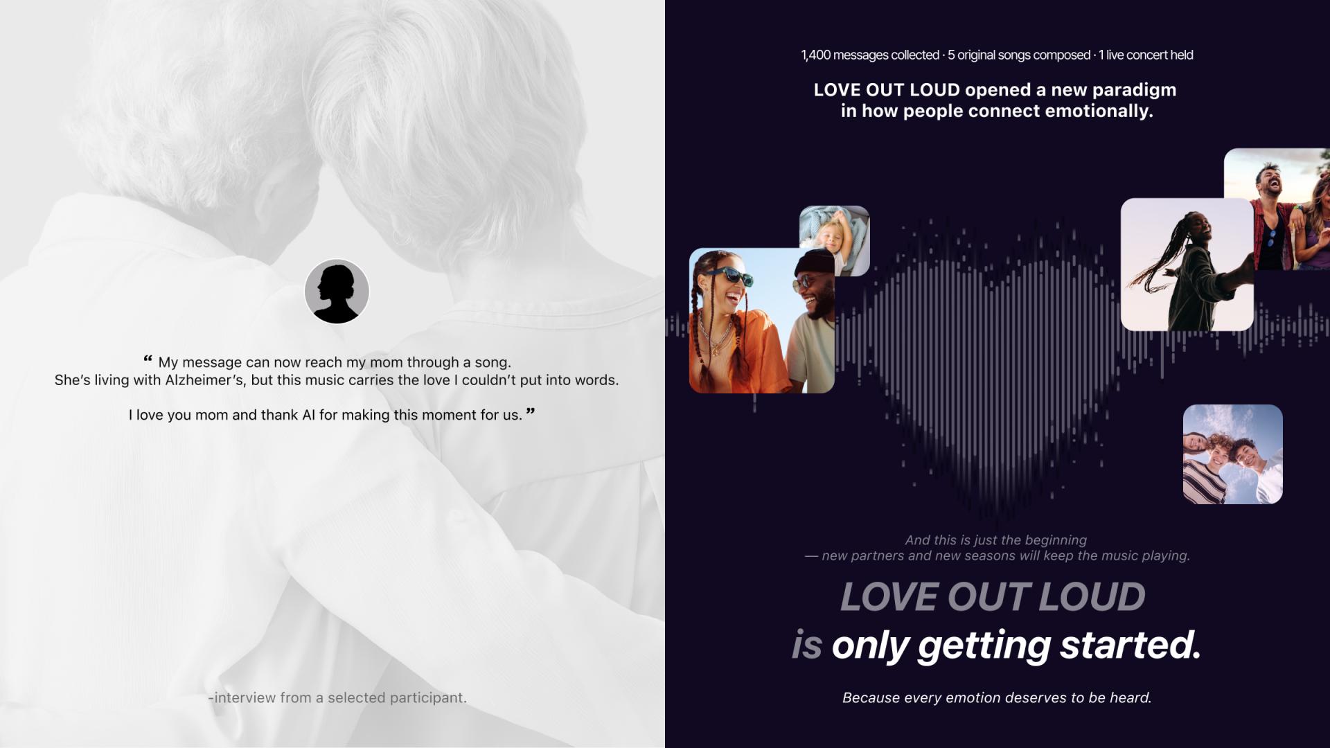 London Design Awards Winner - LOVE OUT LOUD: Turning Human Emotions into Music through AI
